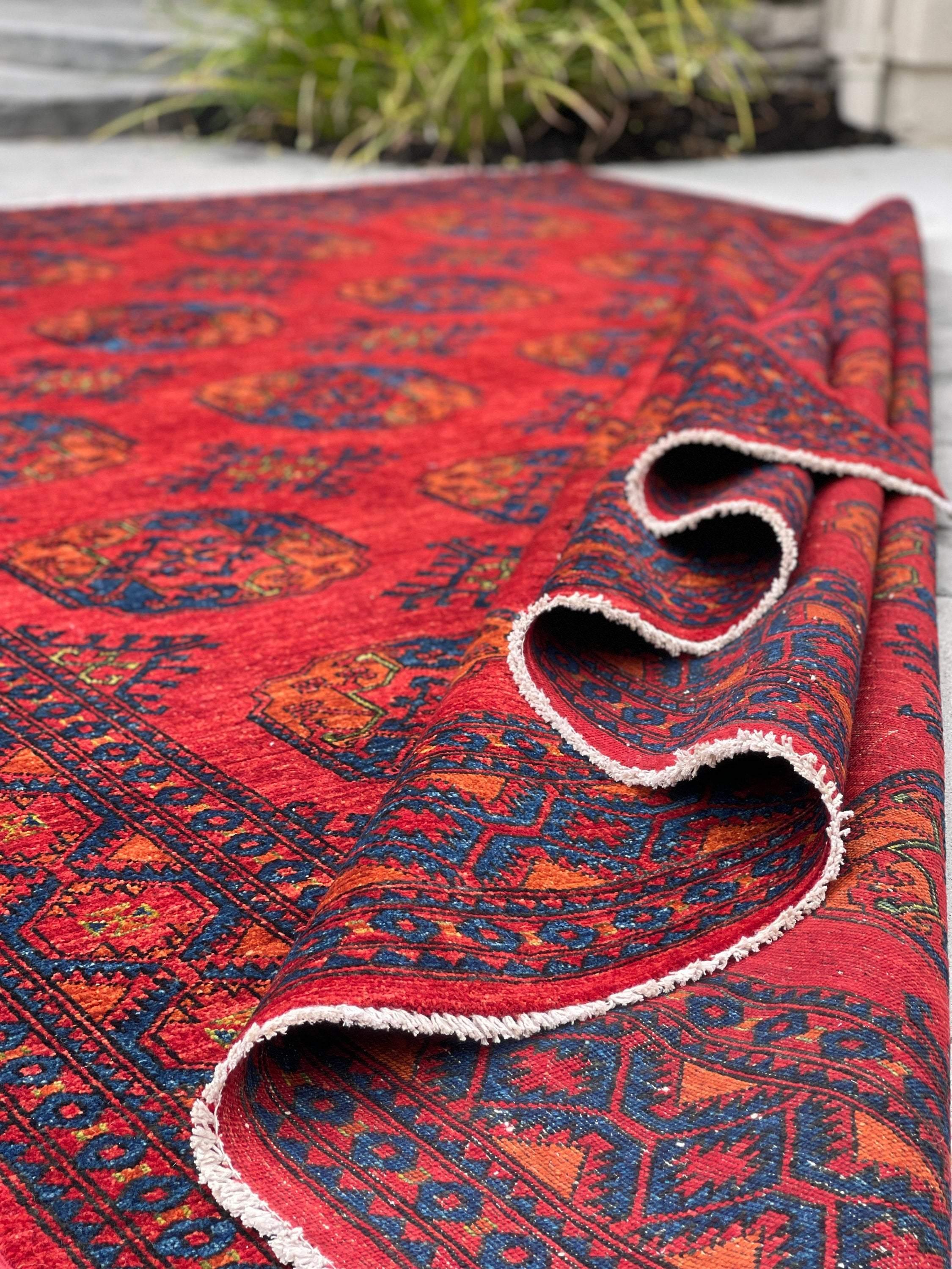 8x11 Hand-Knotted Afghan Rug Premium Hand-Spun Afghan Wool Fair Trade For Sale 4
