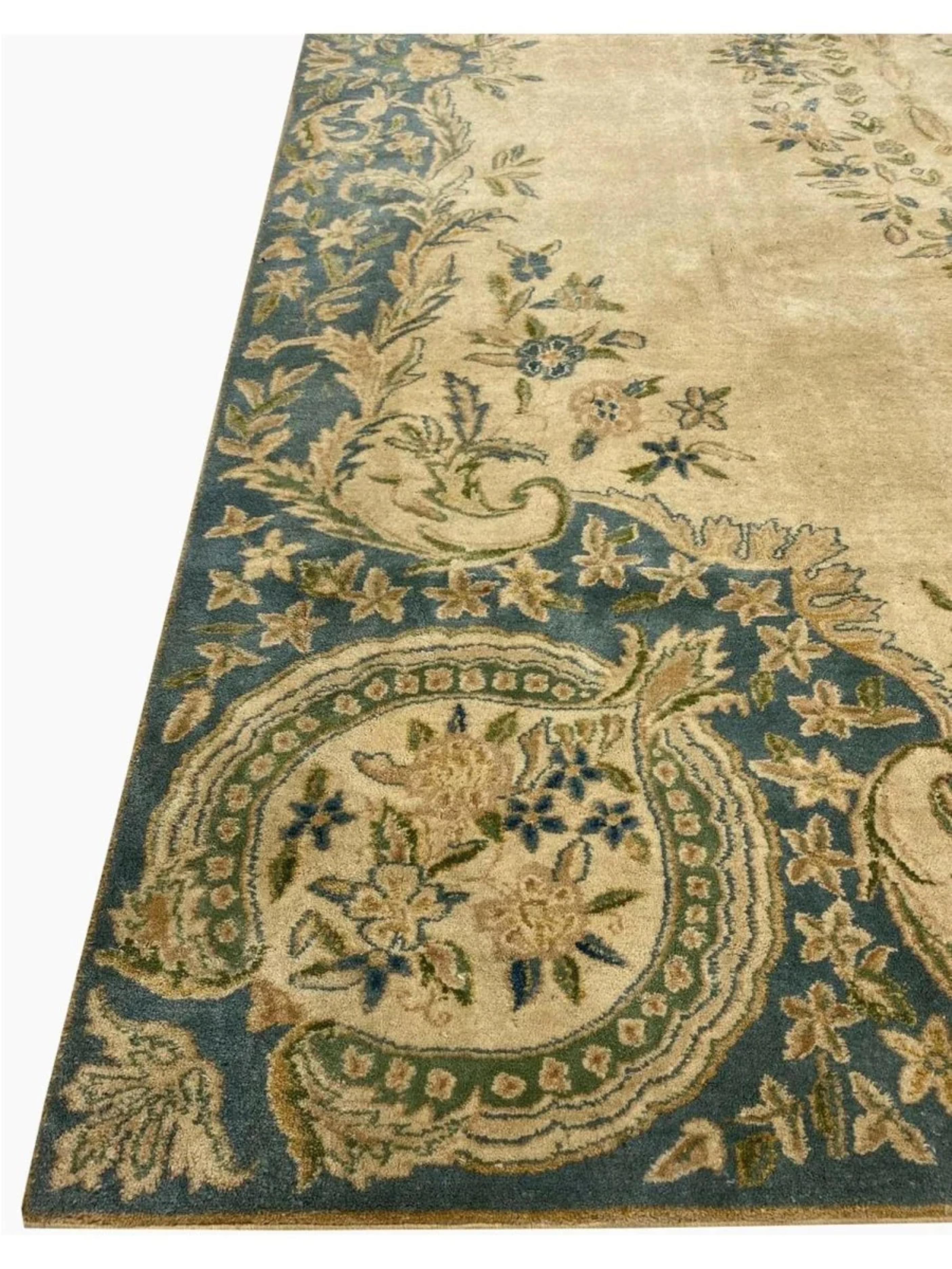 Persian 8x11 Hand Knotted Antique Kerman Area Rug For Sale