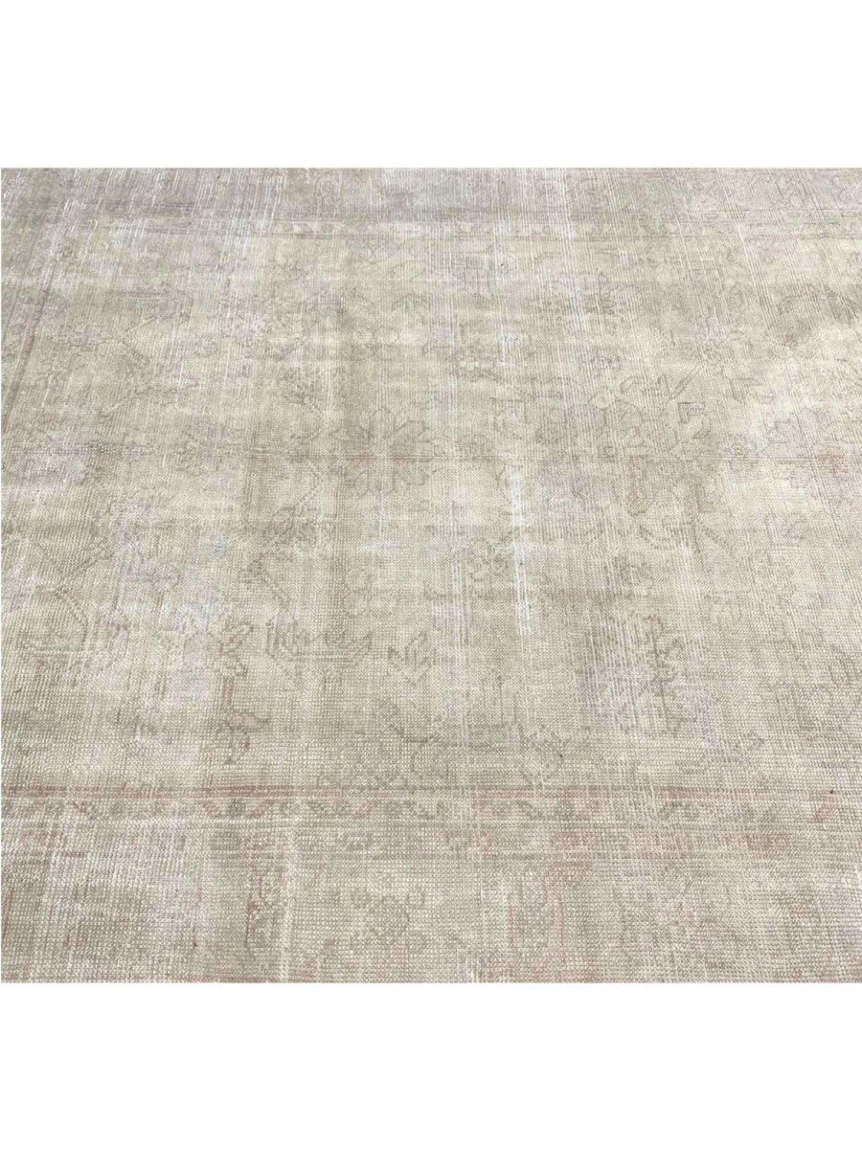 Noué à la main 8x11 Tapis turc ancien Oushak noué à la main en vente