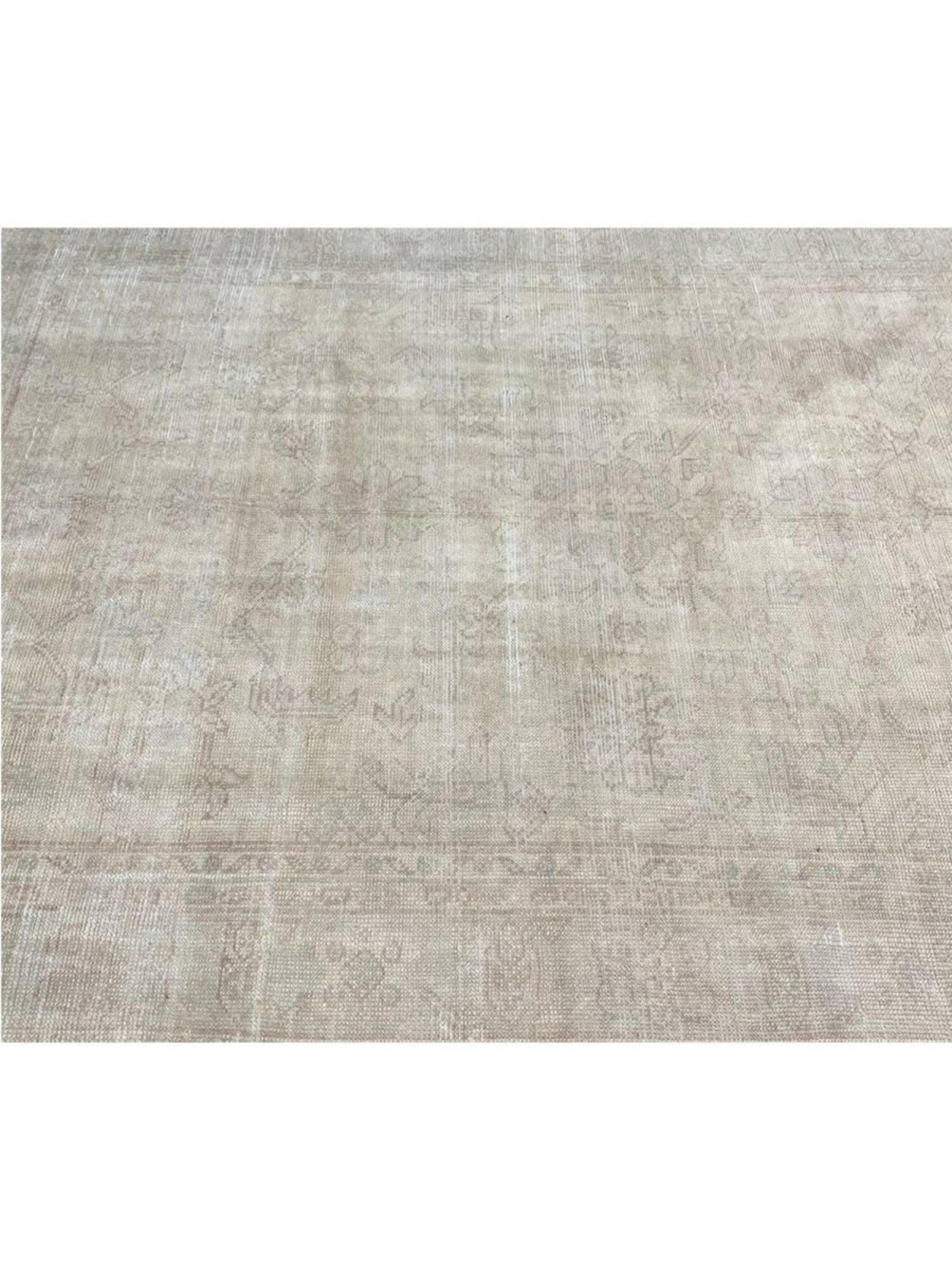 Milieu du XXe siècle 8x11 Tapis turc ancien Oushak noué à la main en vente