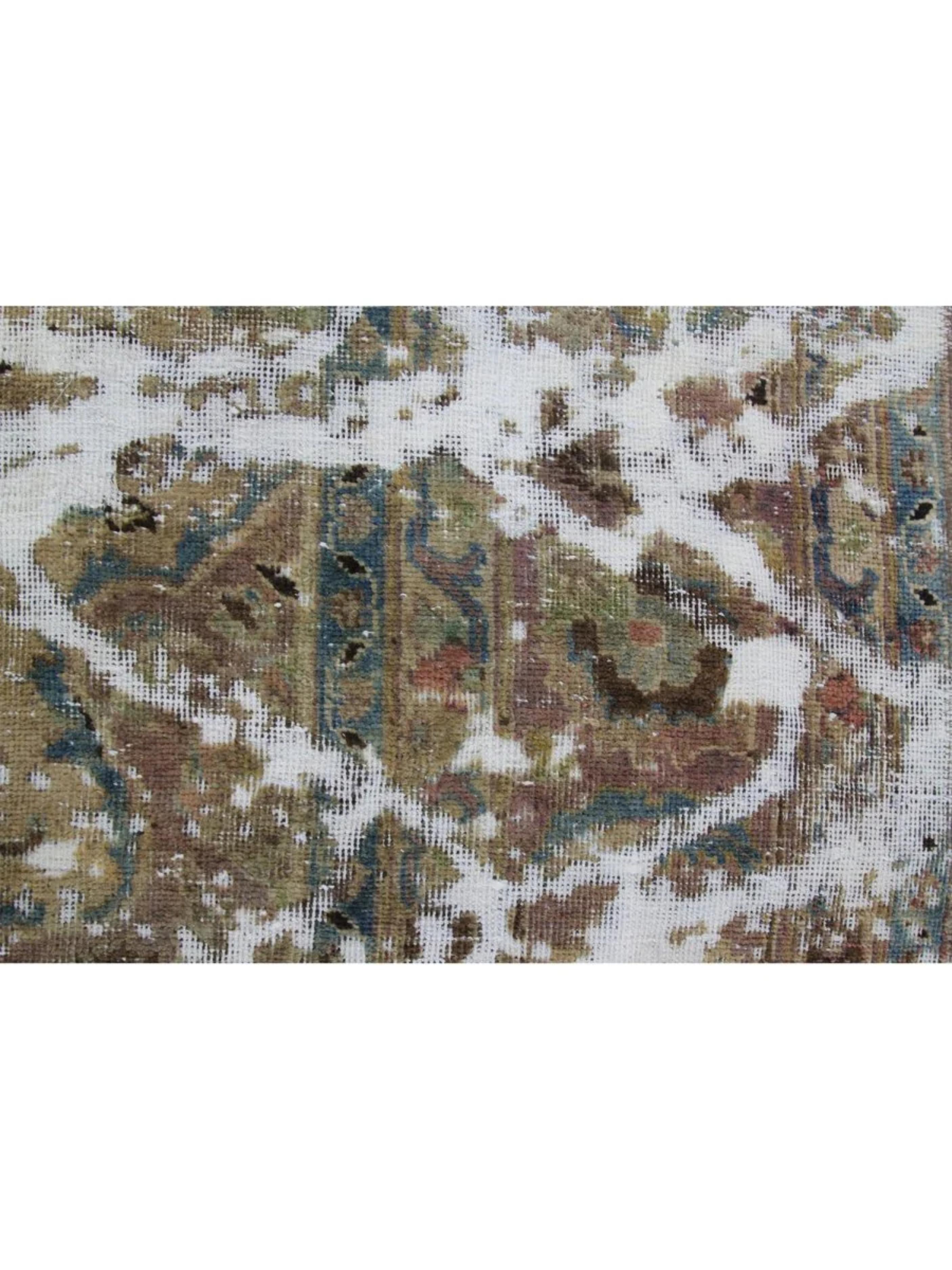 8x11 Tapis noué à la main Brown Vintage Distressed Area Rug en vente 3