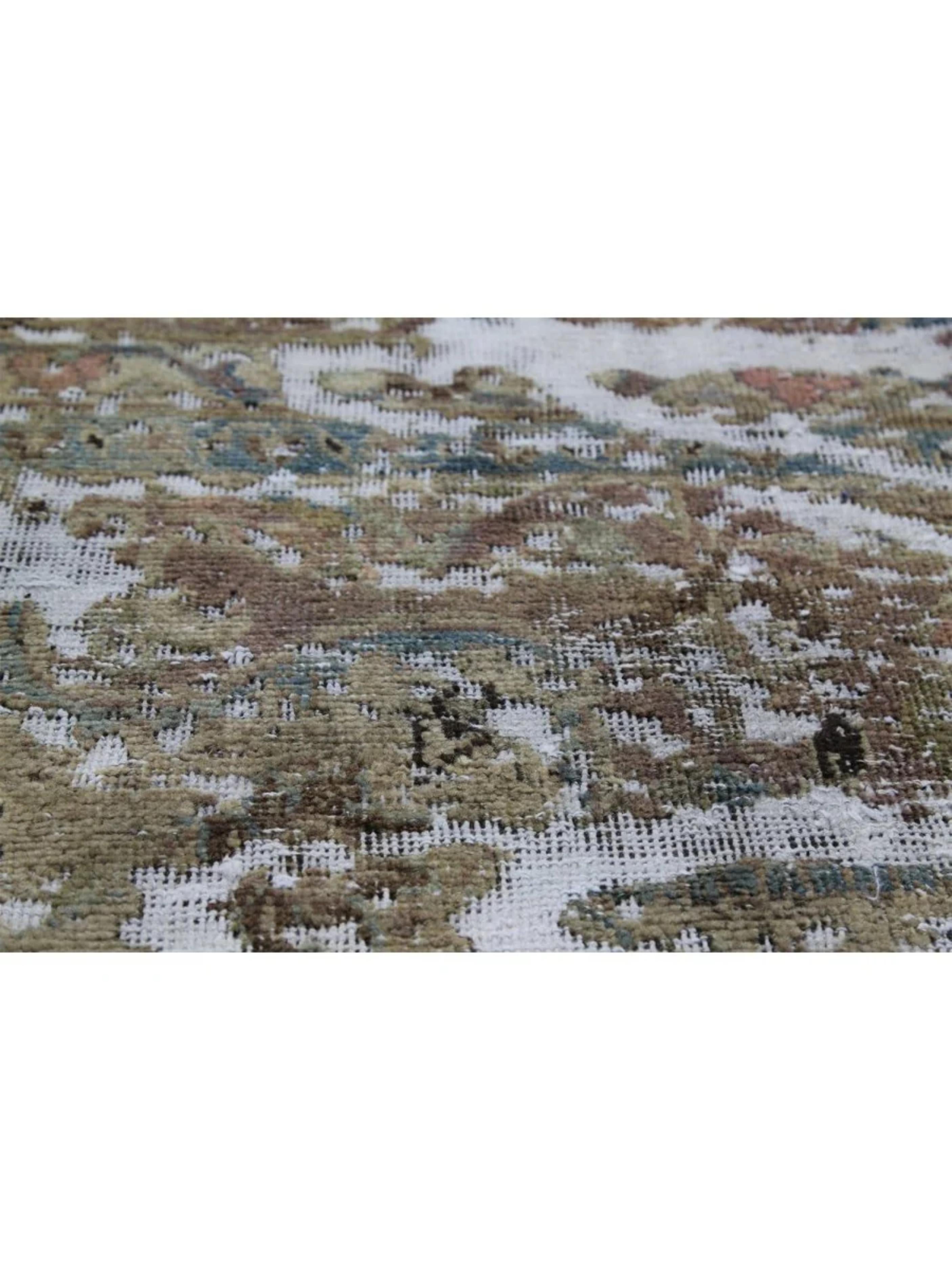 8x11 Tapis noué à la main Brown Vintage Distressed Area Rug en vente 4