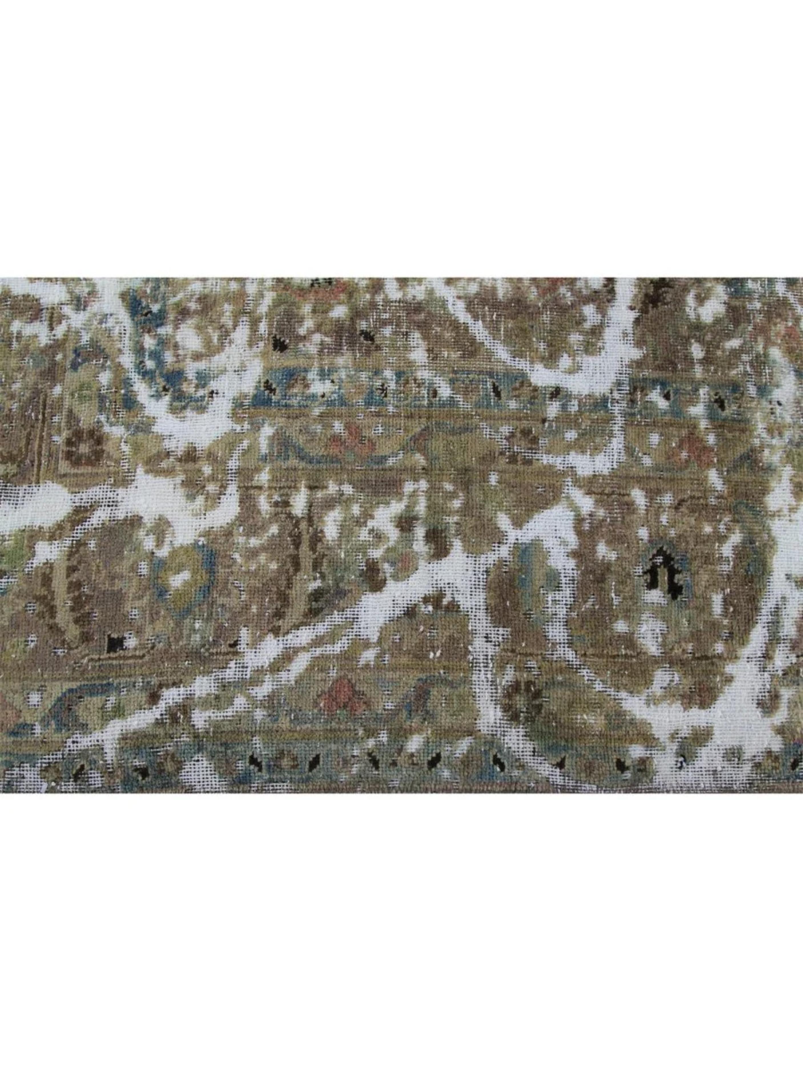 8x11 Tapis noué à la main Brown Vintage Distressed Area Rug en vente 5