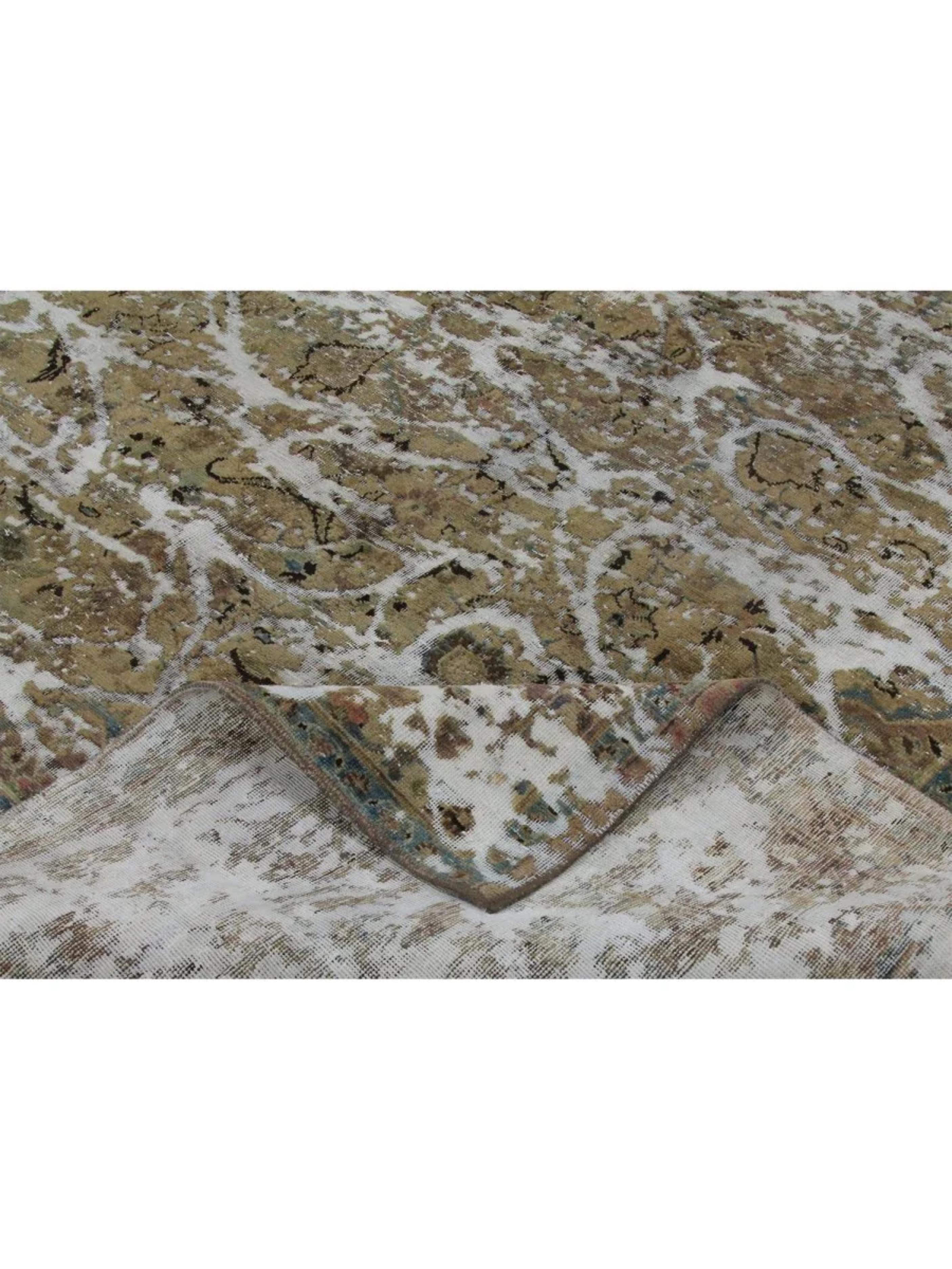 8x11 Tapis noué à la main Brown Vintage Distressed Area Rug en vente 6