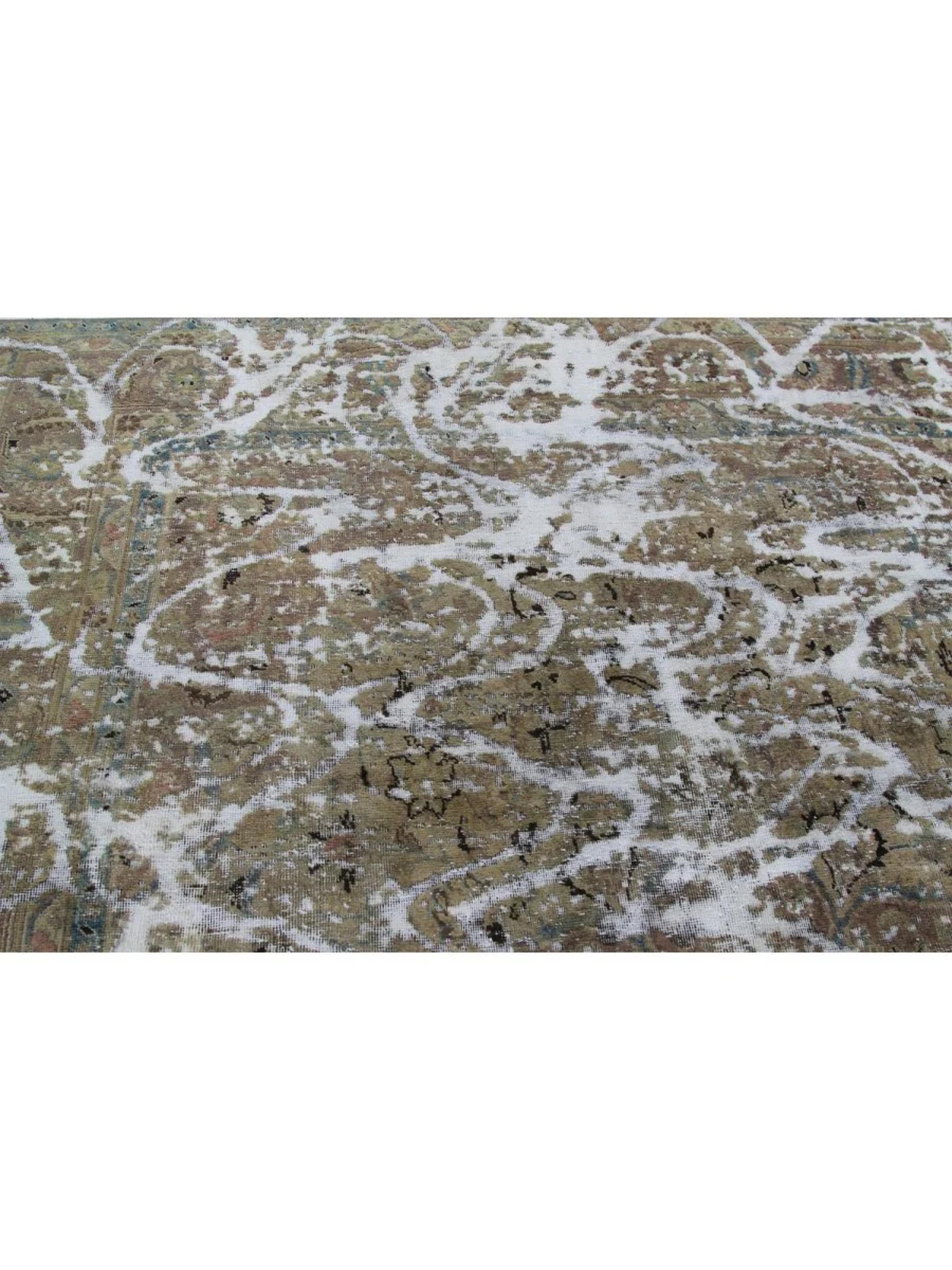 Noué à la main 8x11 Tapis noué à la main Brown Vintage Distressed Area Rug en vente