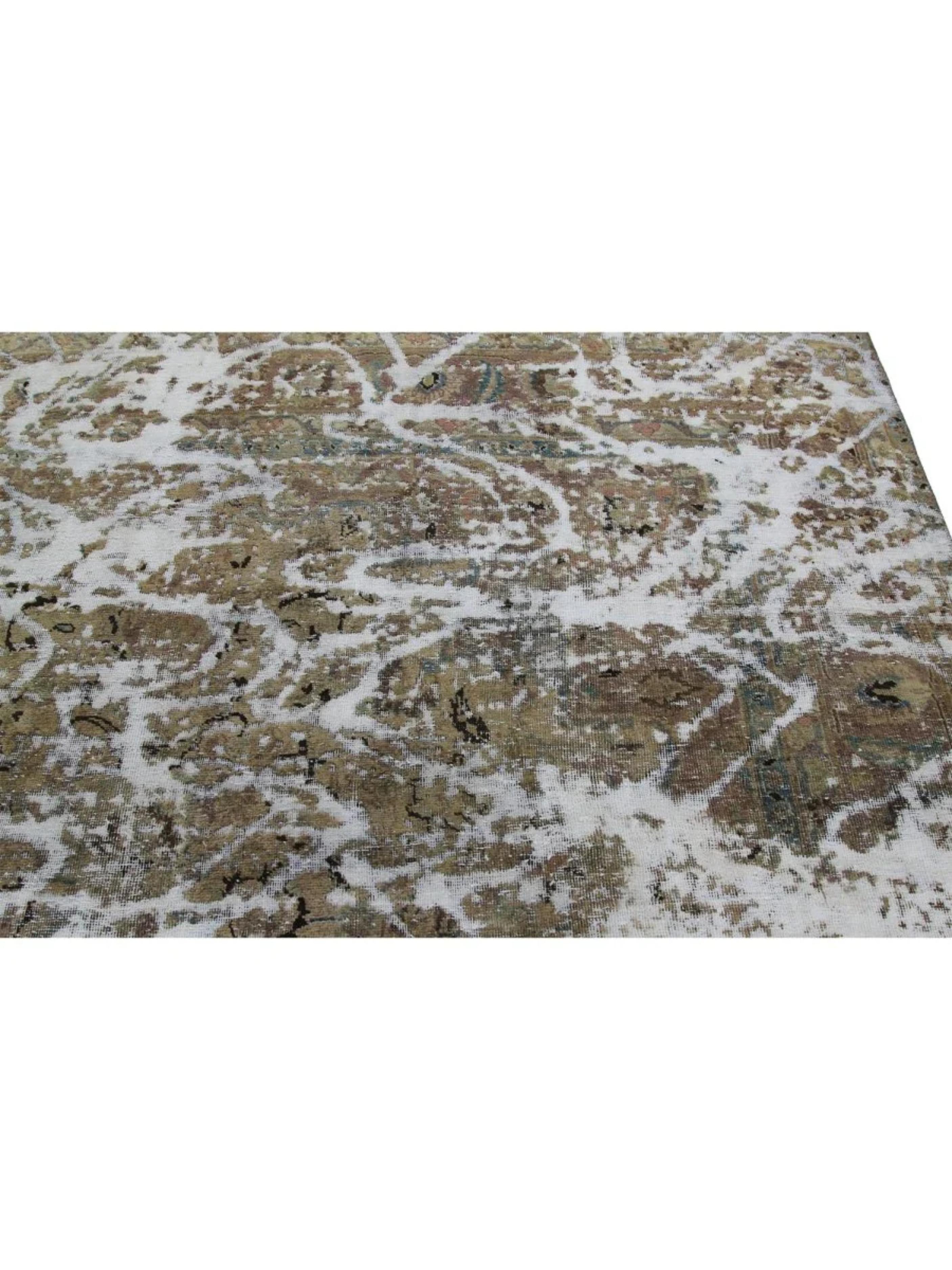 8x11 Tapis noué à la main Brown Vintage Distressed Area Rug Bon état - En vente à Dallas, TX