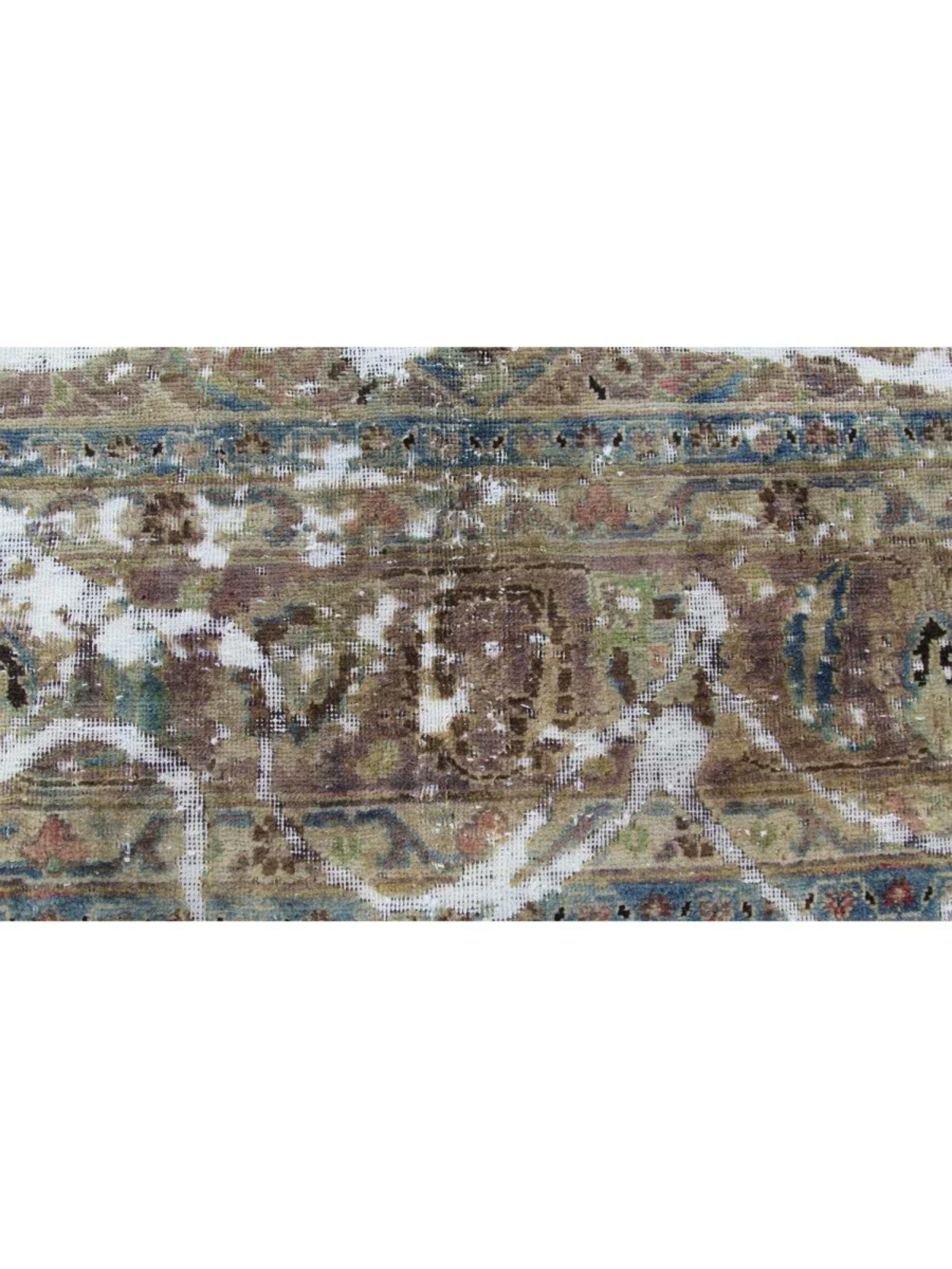 8x11 Tapis noué à la main Brown Vintage Distressed Area Rug en vente 1