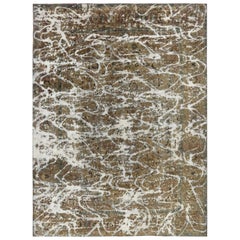 8x11 Hand-Knotted Brown Vintage Distressed Area Rug
