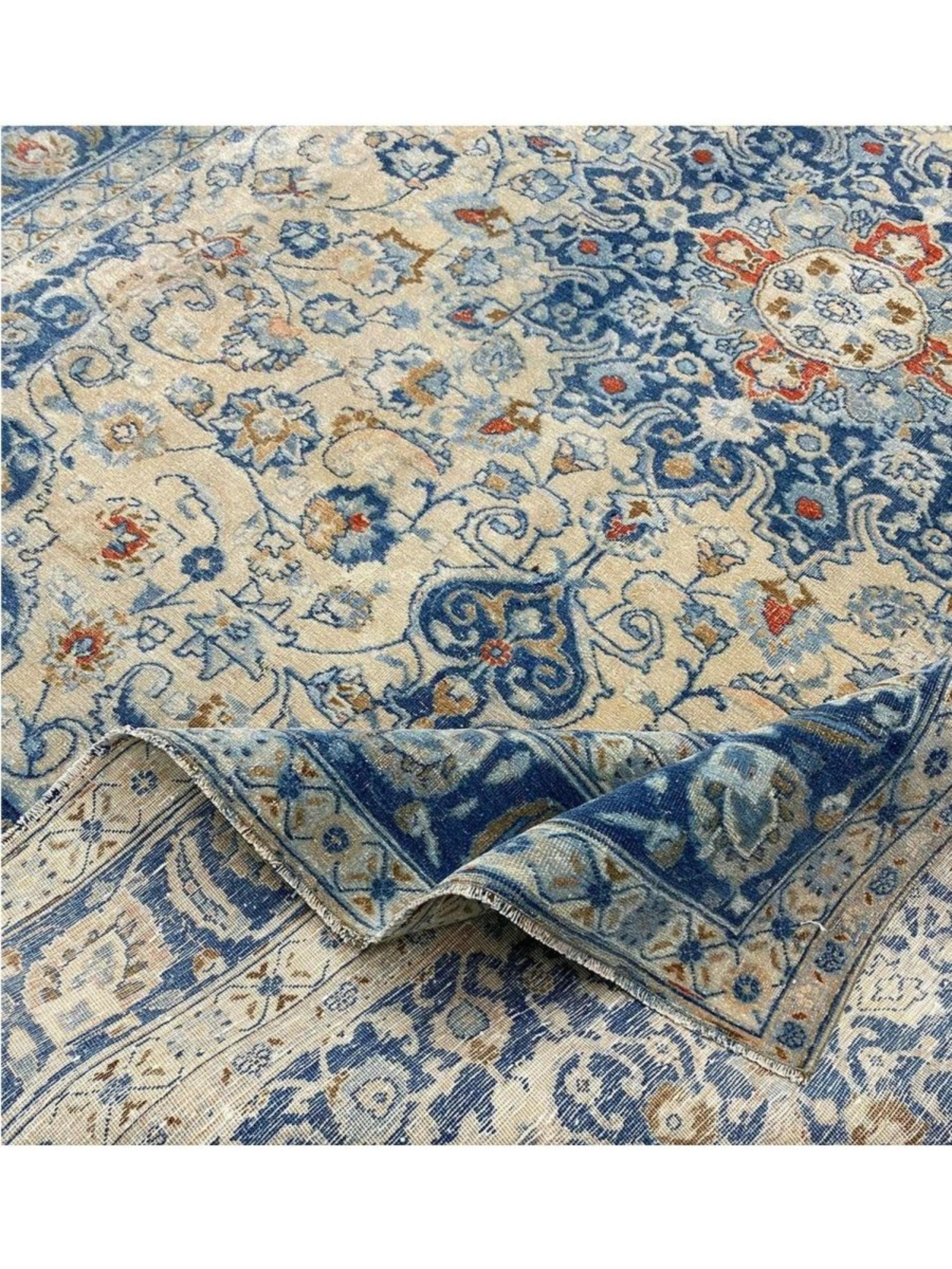 8x11 Handgeknüpfter alter Mashad-Teppich im Angebot 10