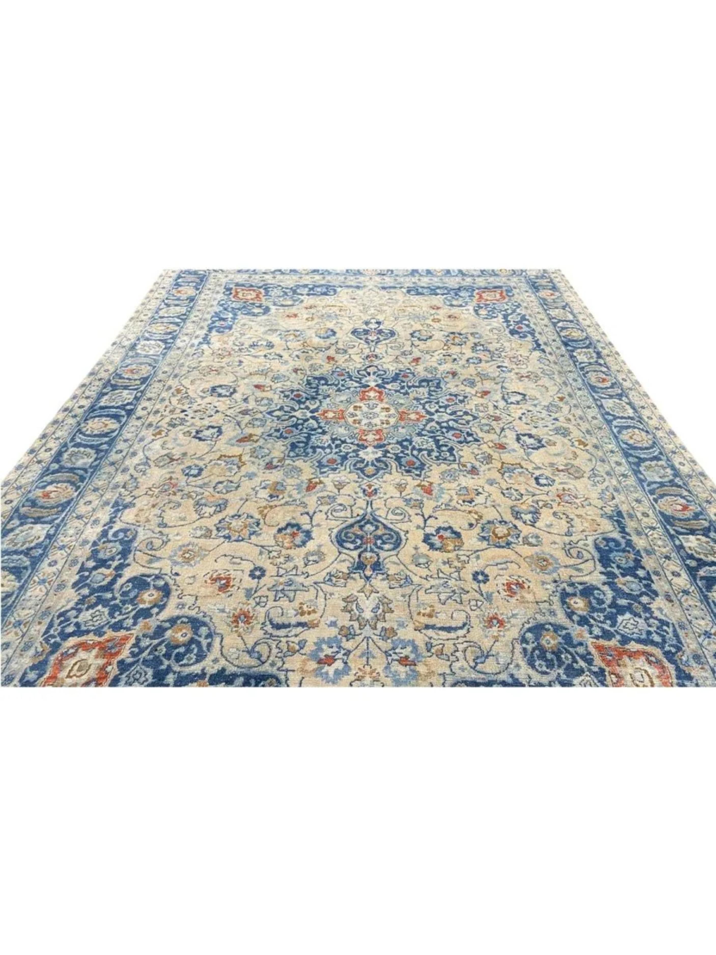 8x11 Handgeknüpfter alter Mashad-Teppich (Persisch) im Angebot