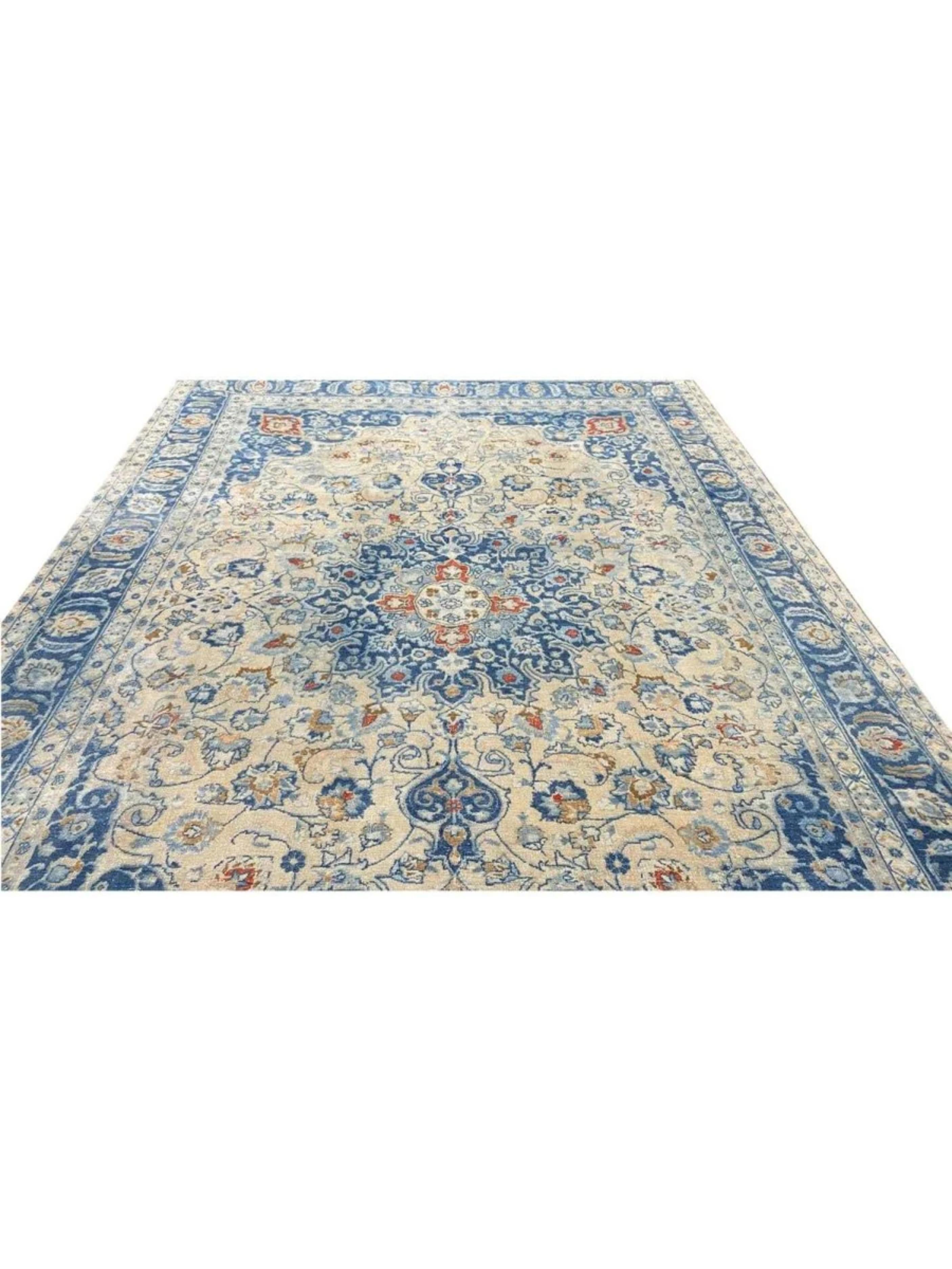 8x11 Handgeknüpfter alter Mashad-Teppich (Ende des 20. Jahrhunderts) im Angebot