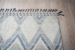 8x11 Ivory Hand-Knotted Wool Layered Diamond Weave Geometric Modern Carpet Rug
