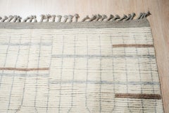 8x11 Ivory Hand-Knotted Wool Staircase Motif Geometric Modern Carpet Rug