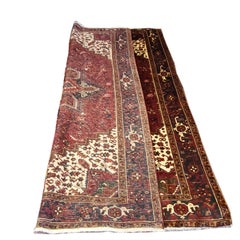 8'x11' Antique Persan Heriz- rouille / crème - Serapi