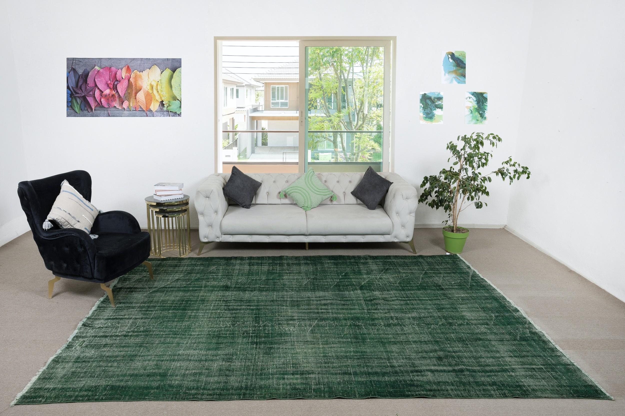 Our over-dyed rugs are all hand-knotted vintage pieces that are recreated in our workshop to cater to a wider range of interior design choices from modern to coastal, from industrial to rustic/cottage. These 50 to 70 year-old rugs were hand-knotted