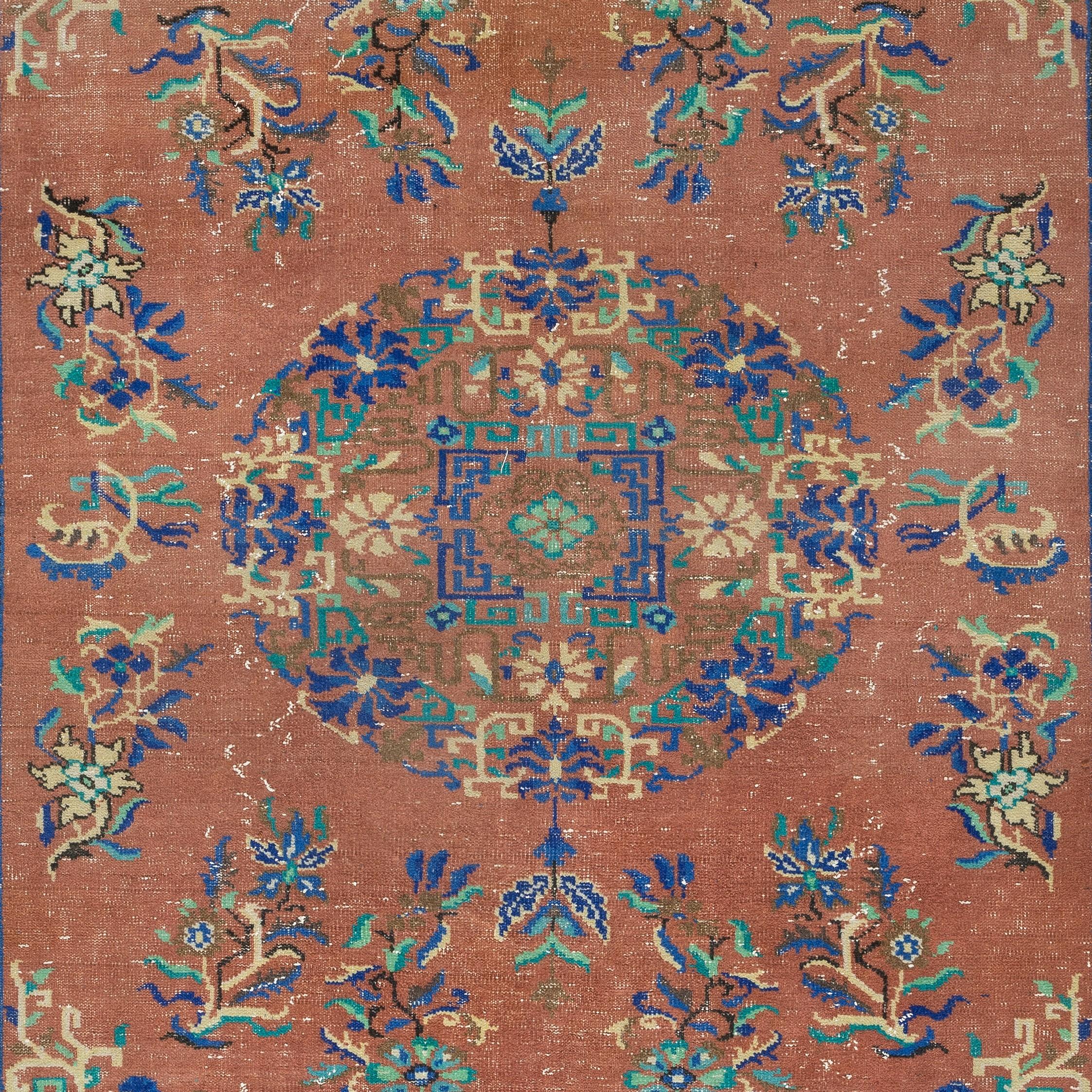 Turco 8x11.3 Ft Traditional Hand-Knotted Vintage Turkish Red Area Rugs per l'arredamento di casa in vendita