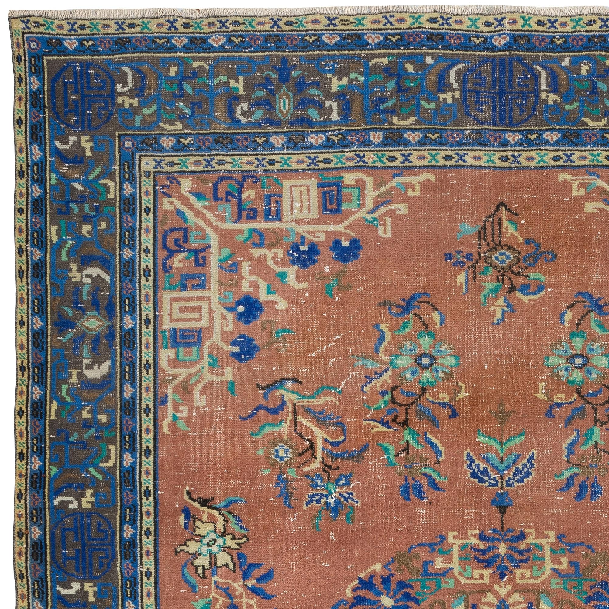 Annodato a mano 8x11.3 Ft Traditional Hand-Knotted Vintage Turkish Red Area Rugs per l'arredamento di casa in vendita