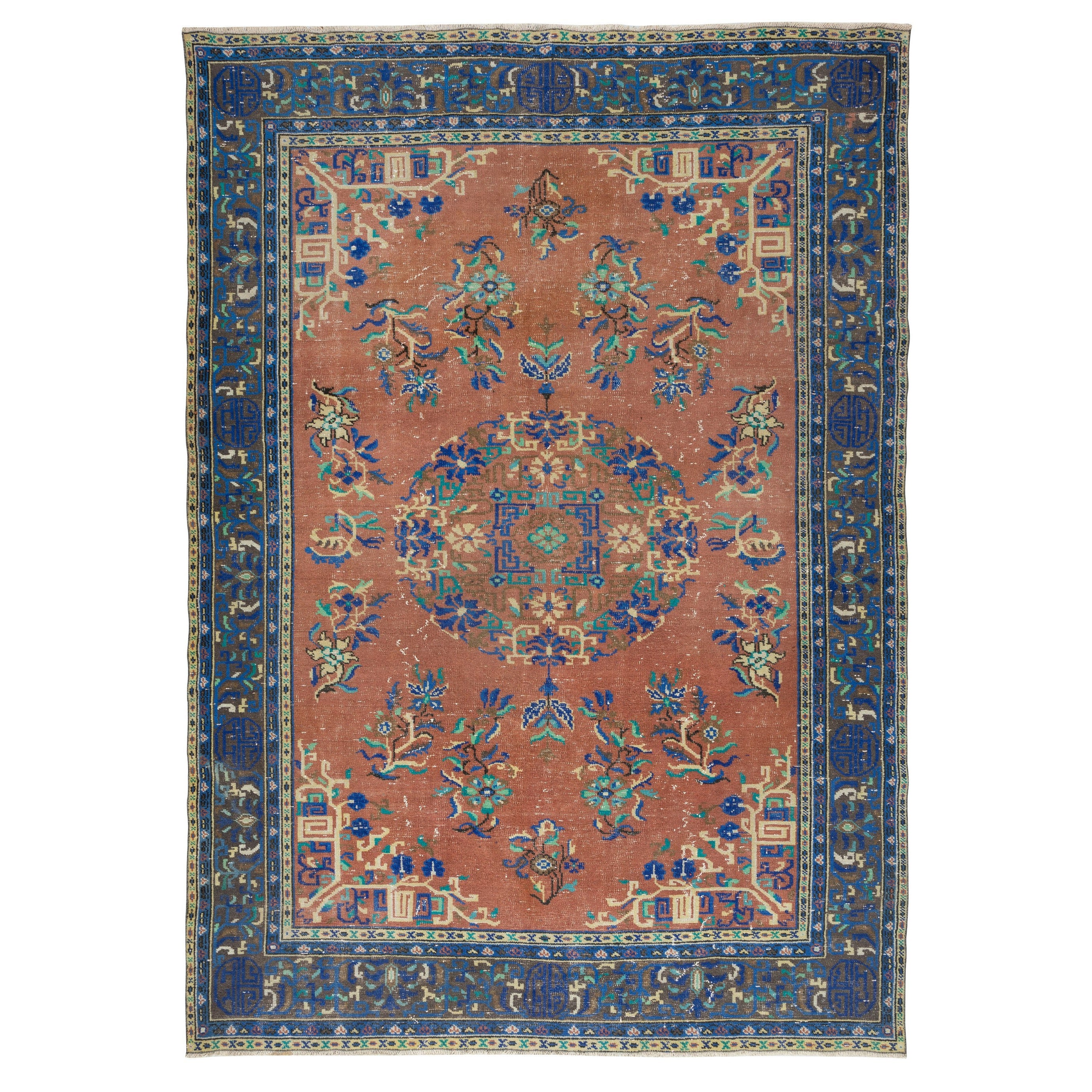 8x11.3 Ft Traditionelle handgeknüpfte Vintage Türkisch Rot Bereich Teppich für Home Decor