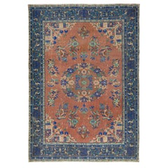 8x11.3 Ft Traditionelle handgeknüpfte Vintage Türkisch Rot Bereich Teppich für Home Decor