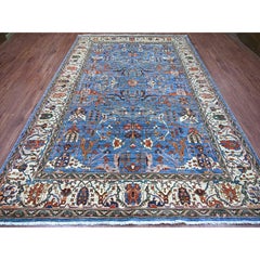 8'x11'8" Blue Peshawar with Bijar Garus Design Hand Knotted Wool Oriental Rug