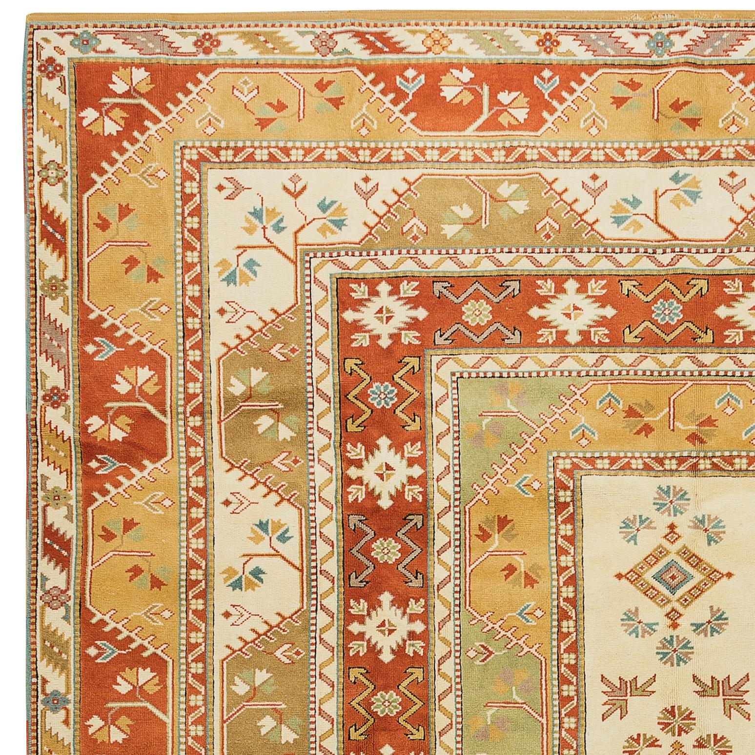 Turco Tappeto moderno unico di grandi dimensioni 8x11.8 Ft, Tappeto turco Milas fatto a mano, 100% lana in vendita