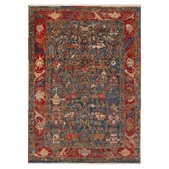 8x12 Charcoal Red Persian Garden Hand Made Wool Rug ( OAC-20)