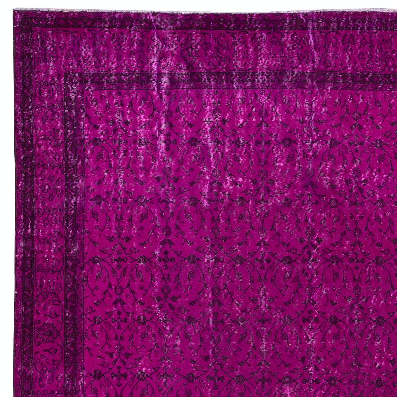 Hand-Knotted 8x12 Ft Decorative Pink Large Rug for Modern Interiors, Handmade in Turkey For Sale