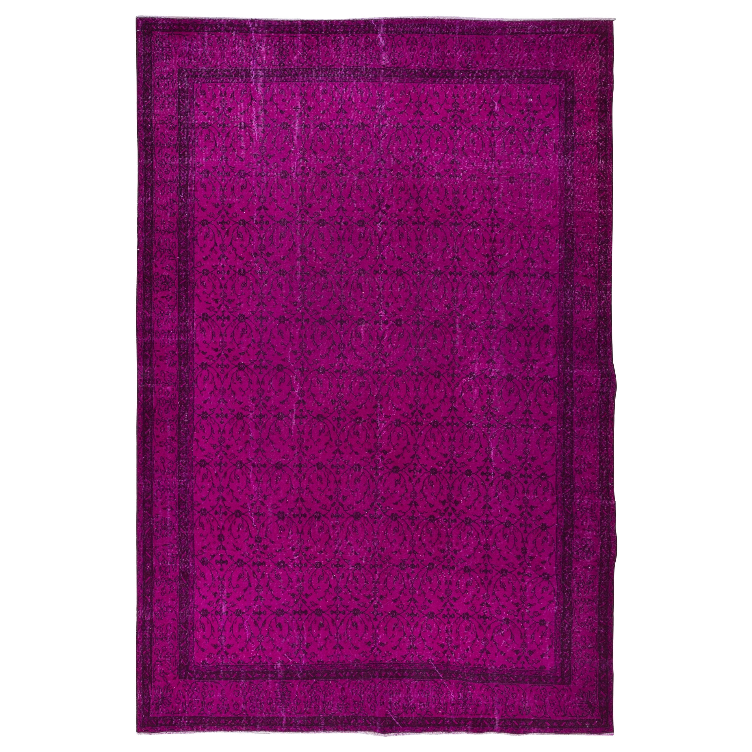 8x12 Ft Dekorativer rosa großer Teppich für moderne Inneneinrichtung, handgefertigt in der Türkei im Angebot