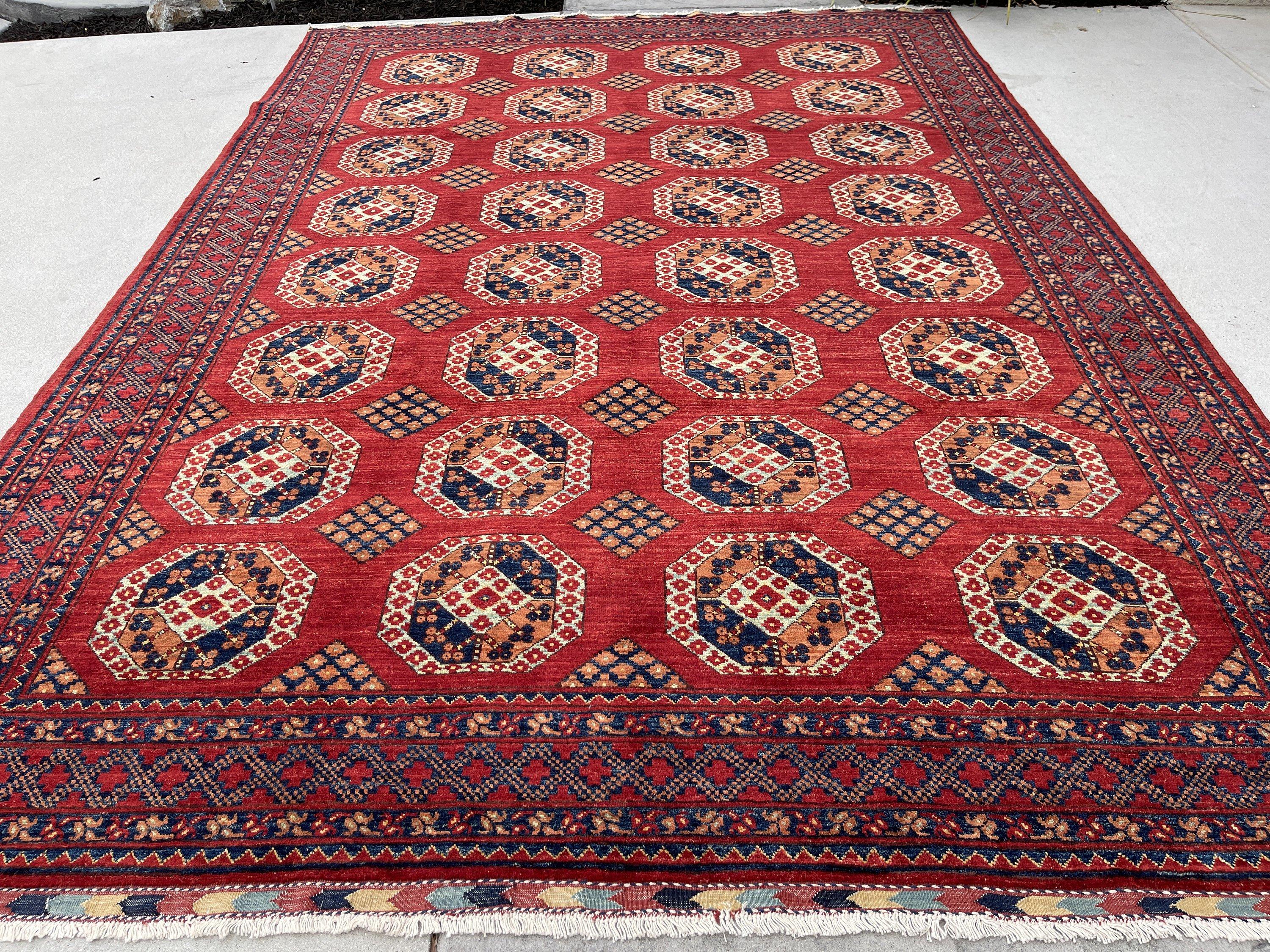 Hand-Knotted Afghan Bokhara Rug Premium Hand-Spun Afghan Wool Fair Trade In New Condition For Sale In San Marcos, CA