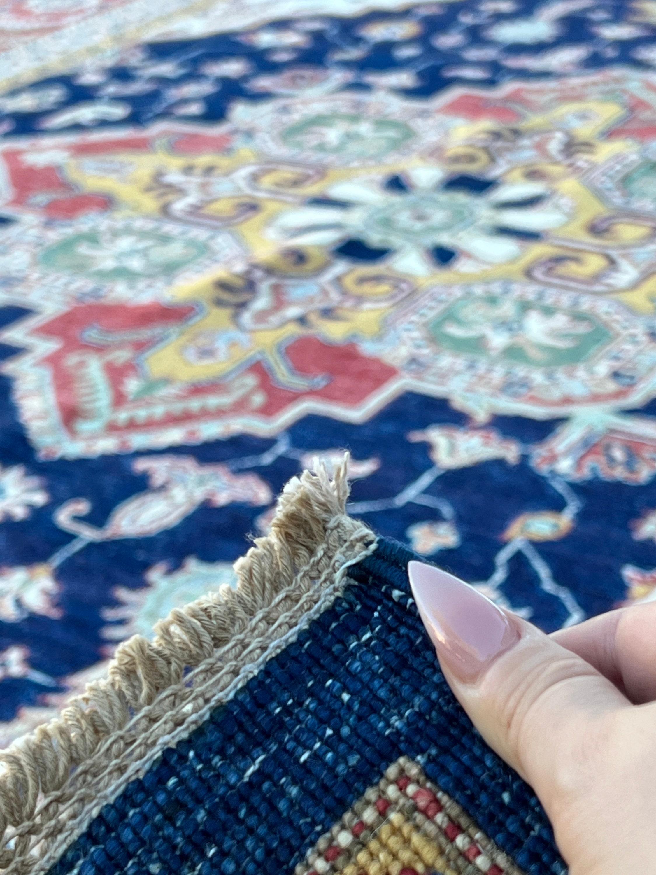 Hand-Knotted Afghan Heriz Rug Premium Hand-Spun Afghan Wool Fair Trade For Sale 5
