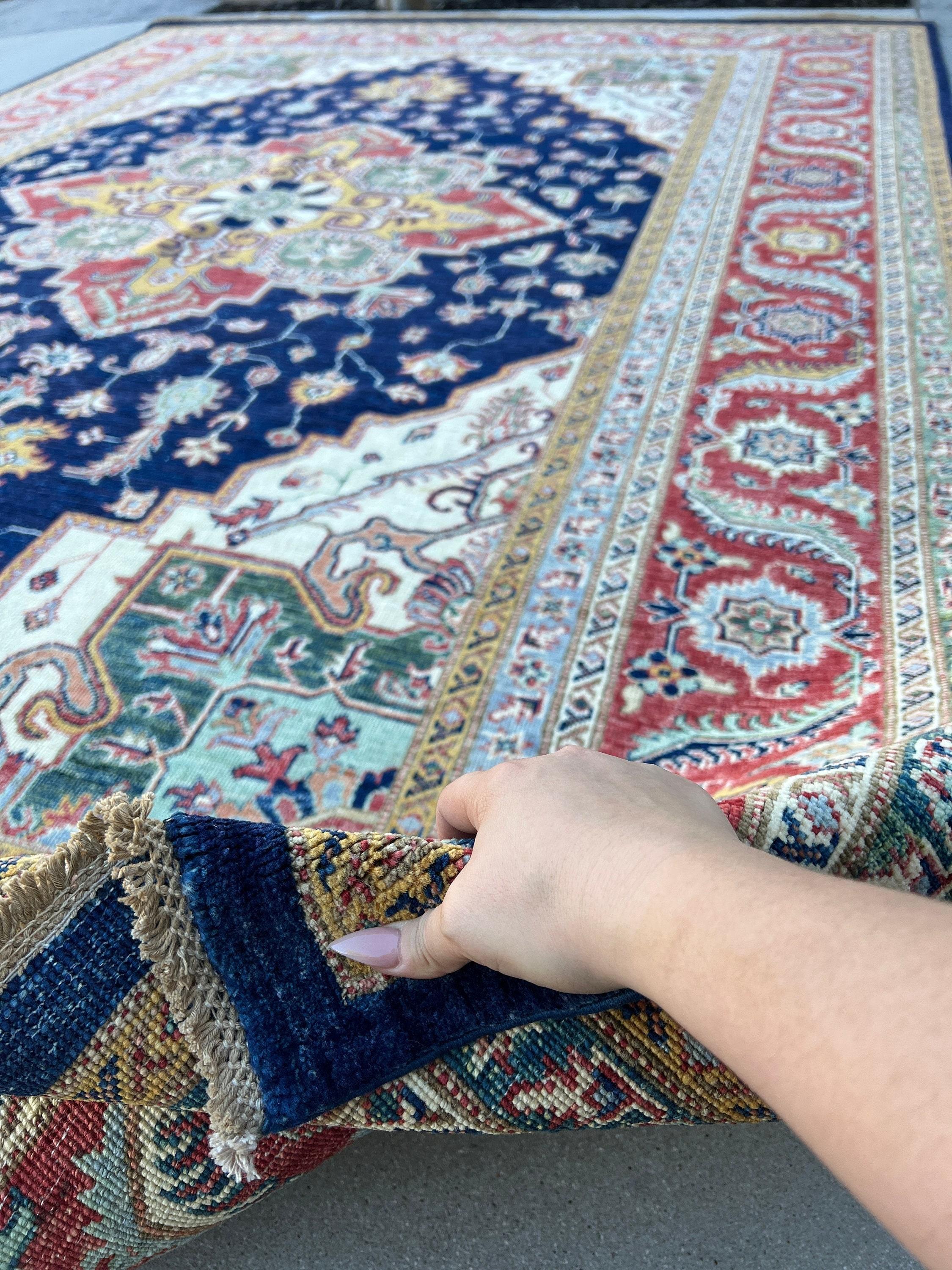 Contemporary Hand-Knotted Afghan Heriz Rug Premium Hand-Spun Afghan Wool Fair Trade For Sale