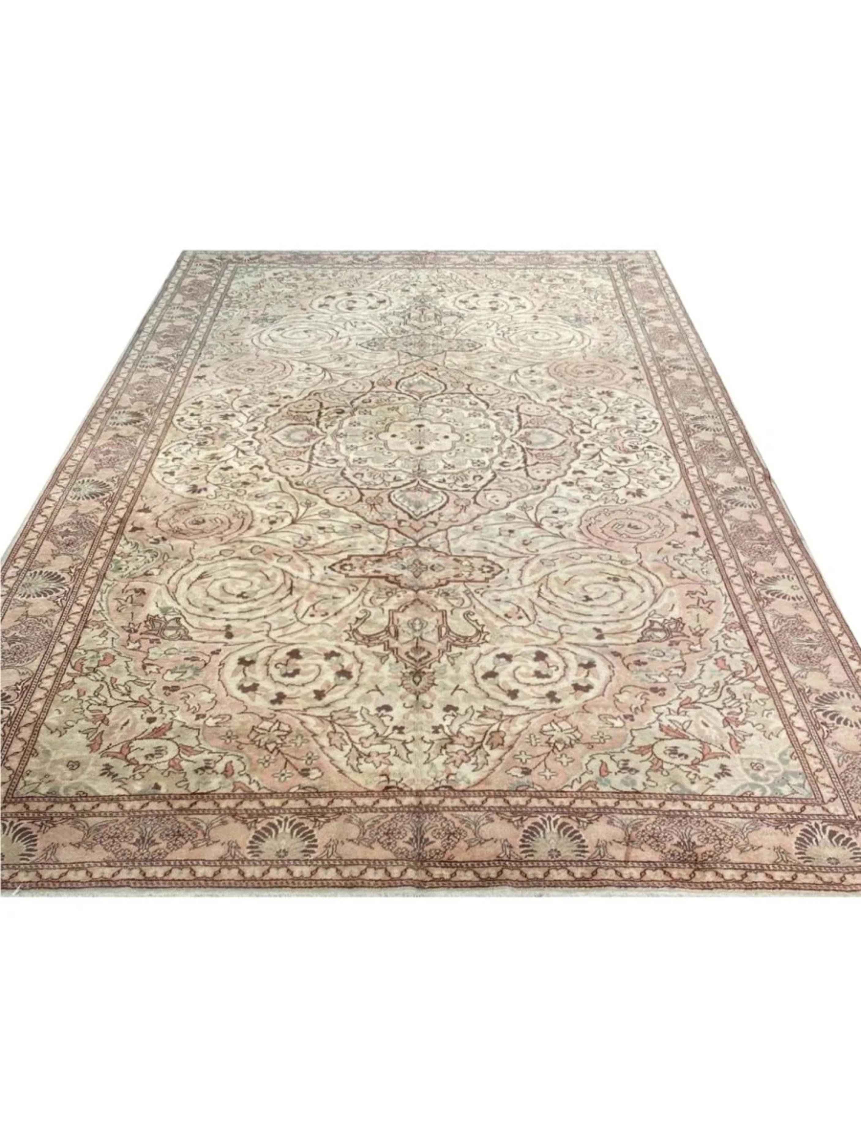 Discover the timeless allure of this 8x12 Old Turkish Kaisari Area Rug, a captivating accent piece that brings classic elegance and character to any home. Hand-knotted from premium, high-quality wool, this remarkable rug showcases a traditional