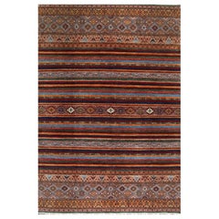 8x12 Hand Knotted Tribal Wool Area Rug – Vibrant Geometric Design