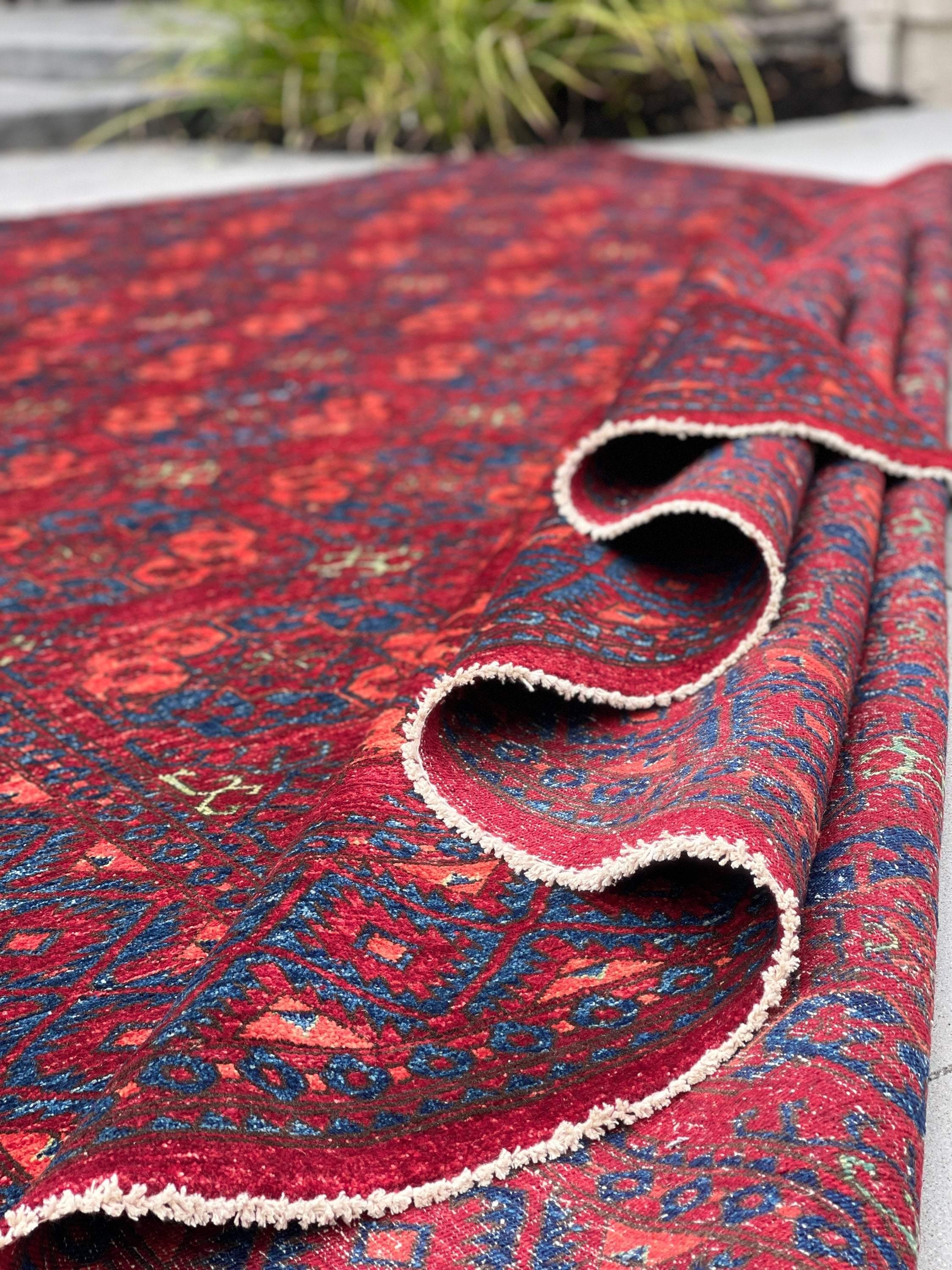 8x12 Hand-Knotted Turkmen Afghan Rug Premium Hand-Spun Afghan Wool Fair Trade For Sale 5