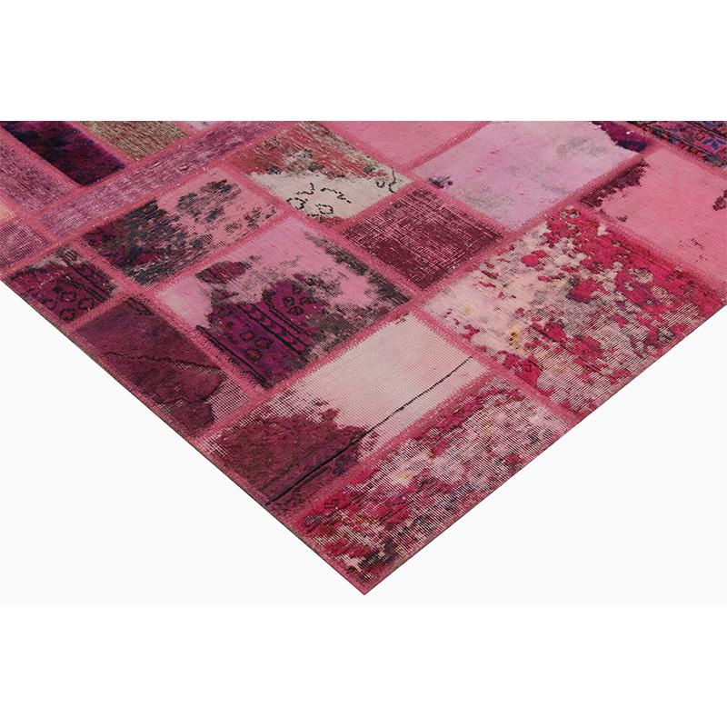 20th Century Vintage Overdyed Persian Patchwork Rug For Sale