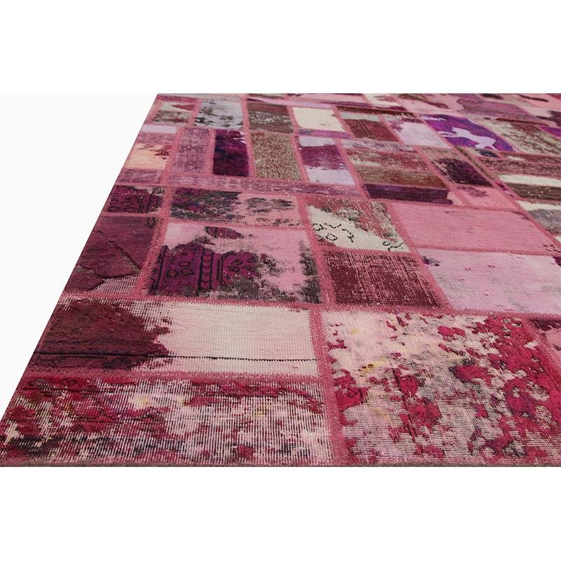 Wool Vintage Overdyed Persian Patchwork Rug For Sale