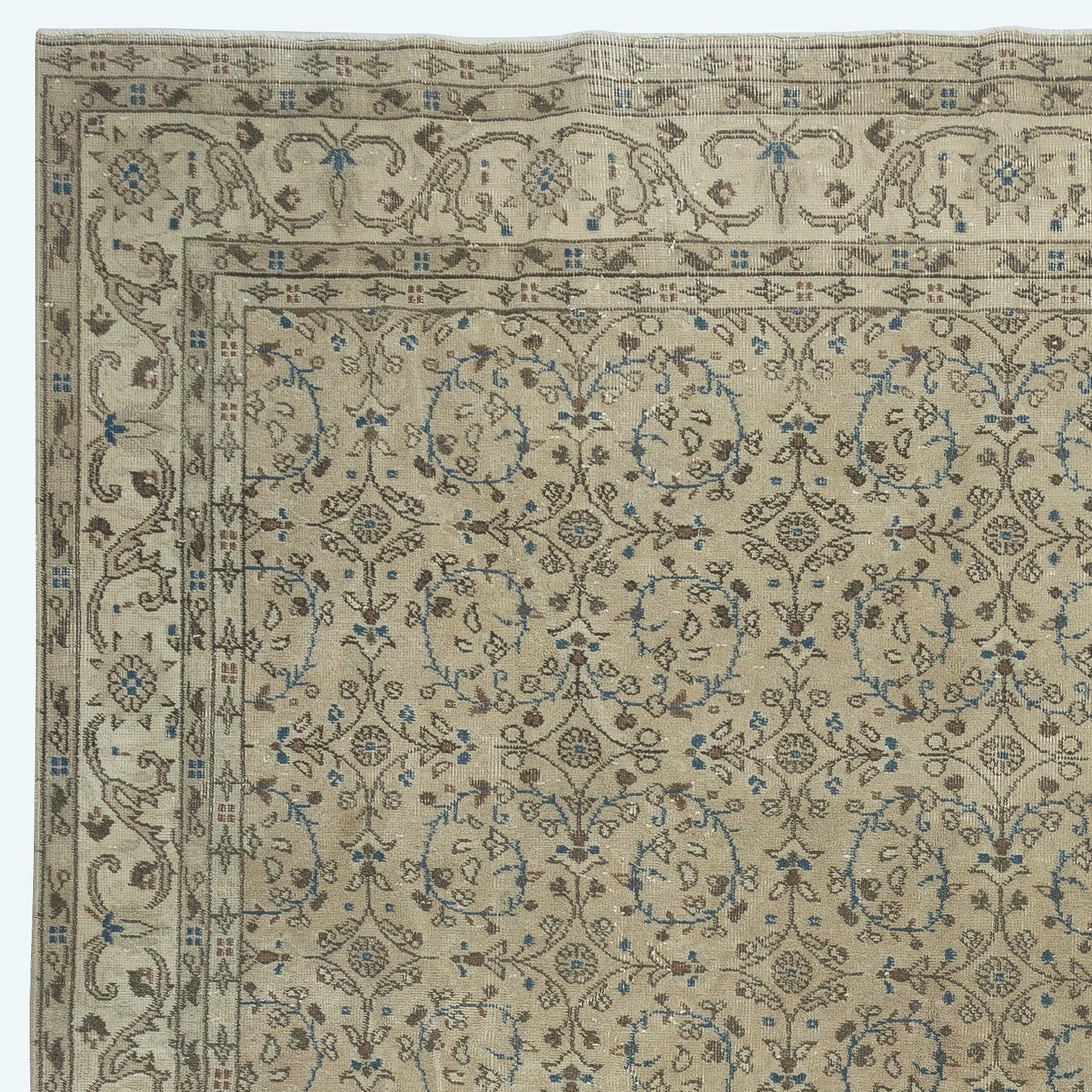 8x12.2 Ft Einzigartiger Vintage-Teppich. Handgefertigter türkischer Teppich mit floralem Design (Türkisch) im Angebot