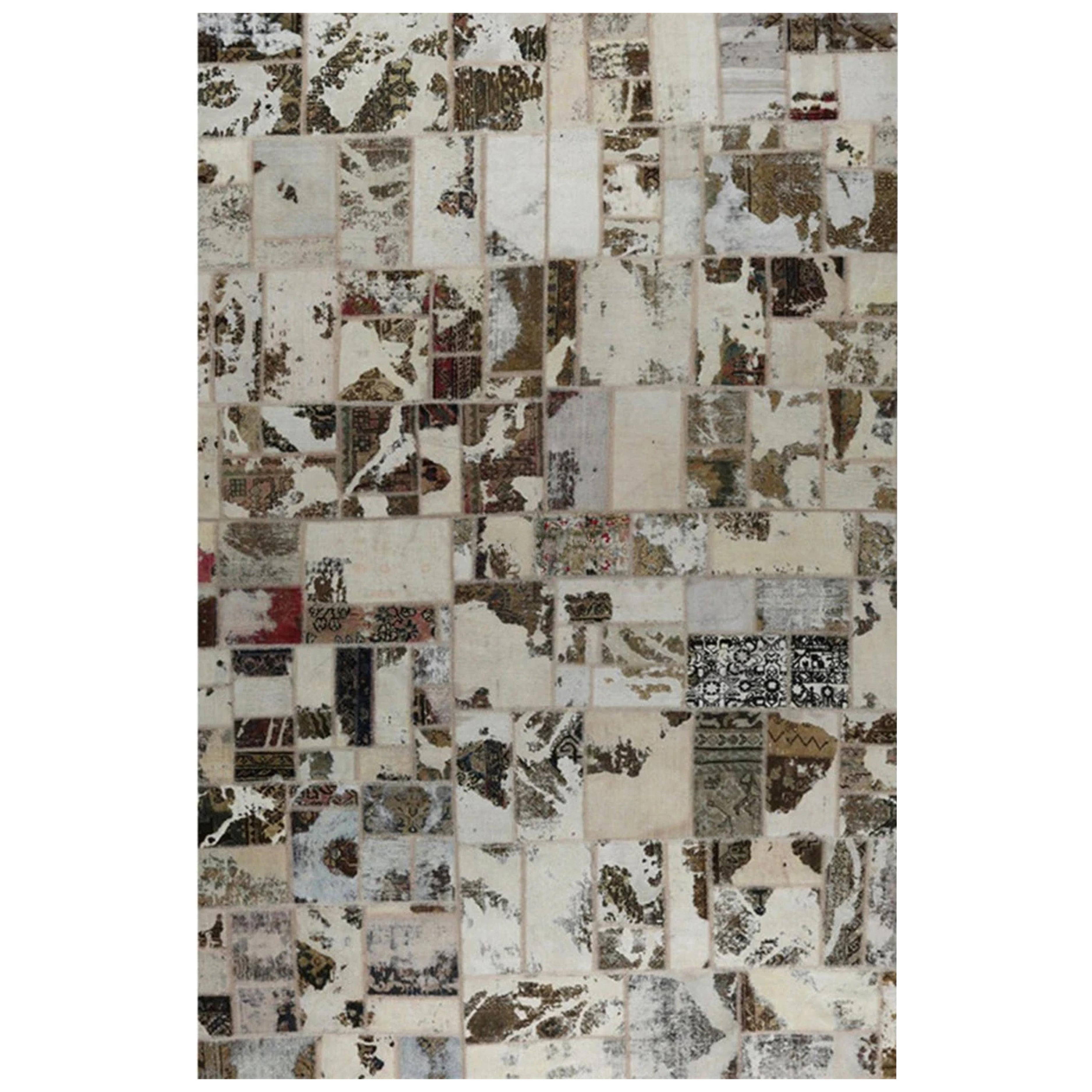 Tappeto per l
area 8x13 annodato a mano Vintage Distressed Overdyed