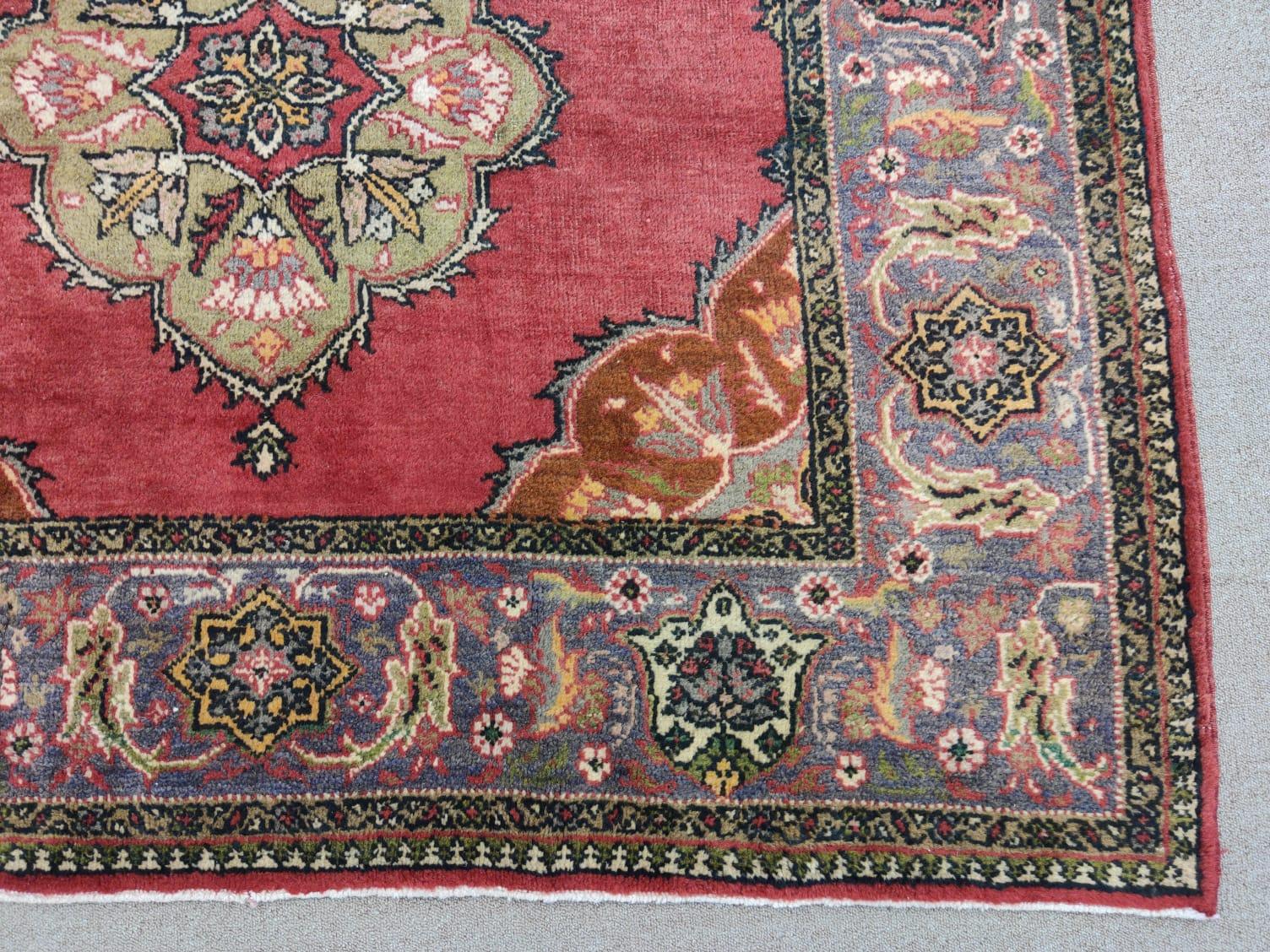 8x14 Ft Early 20th Century Hand-knotted Turkish Oushak Wool Area Rug 4