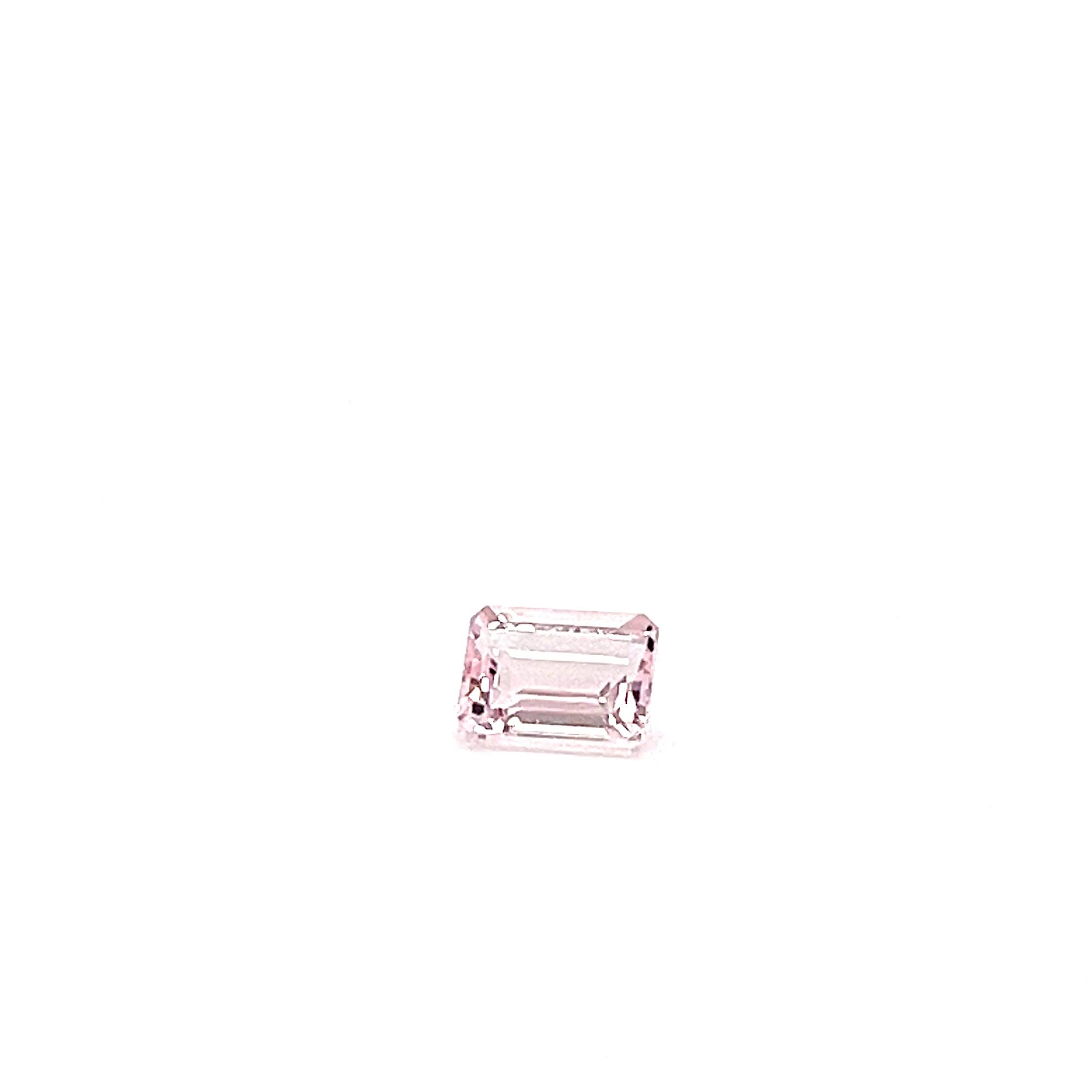 Emerald Cut 8x6mm Emerald Faceted Cut Natural Pink Morganite Loose Gemstone AA+ Morganite For Sale