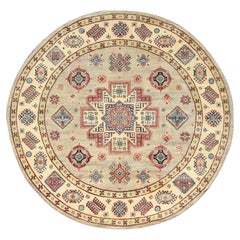 8'x7'9" Pale Goldenrod Special Kazak Wool Hand Knotted Oriental Rug