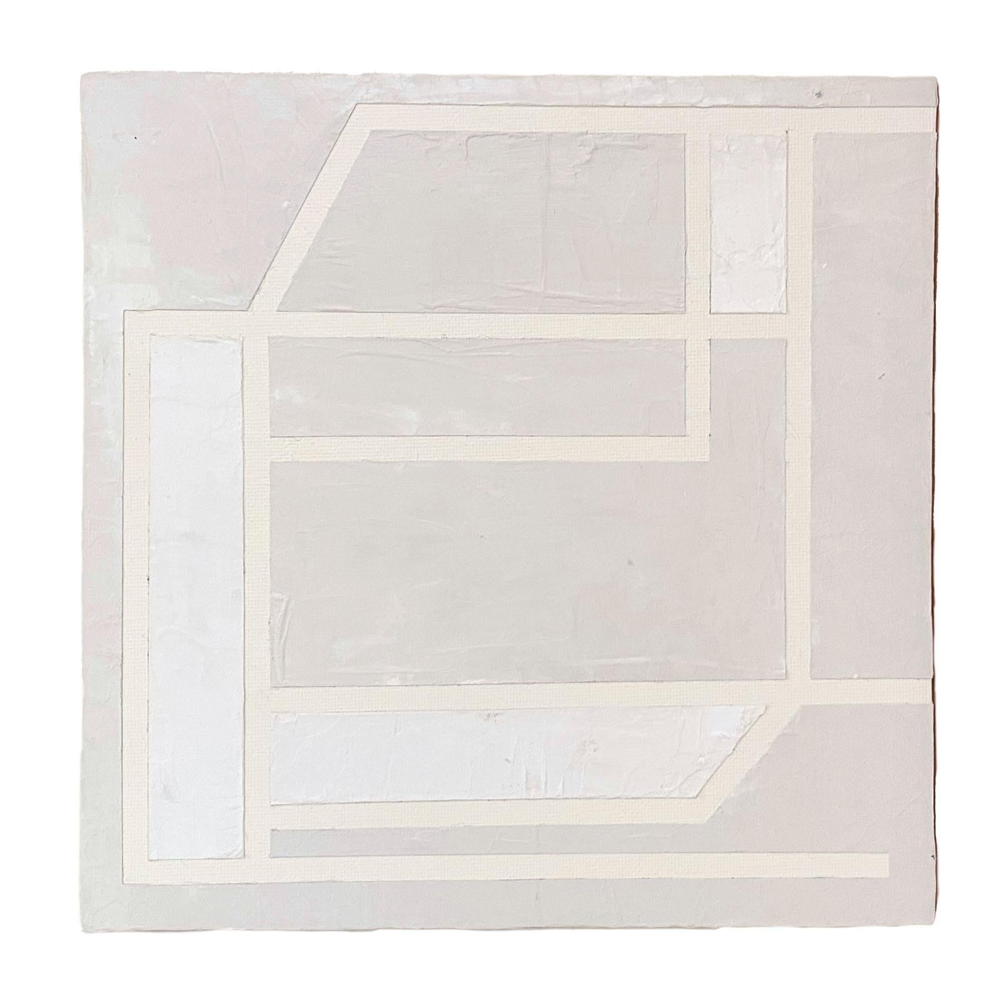 American 8x8 Architectural Abstract #18 by Lynnea Jean, Acrylic and Gesso For Sale