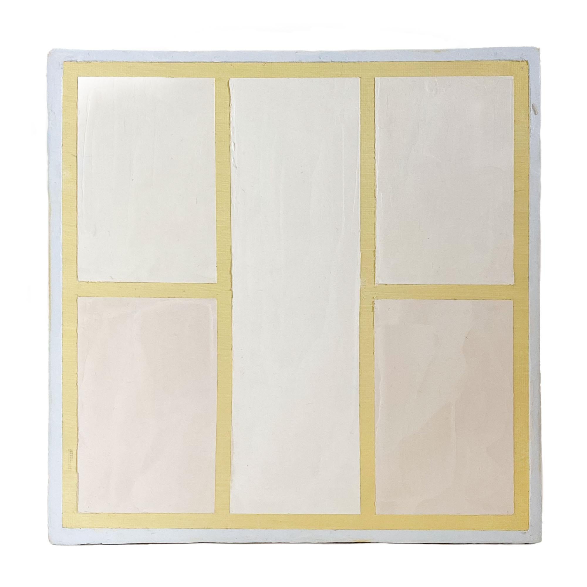 American 8x8 Architectural Abstract #4 by Lynnea Jean, Acrylic and Gesso For Sale