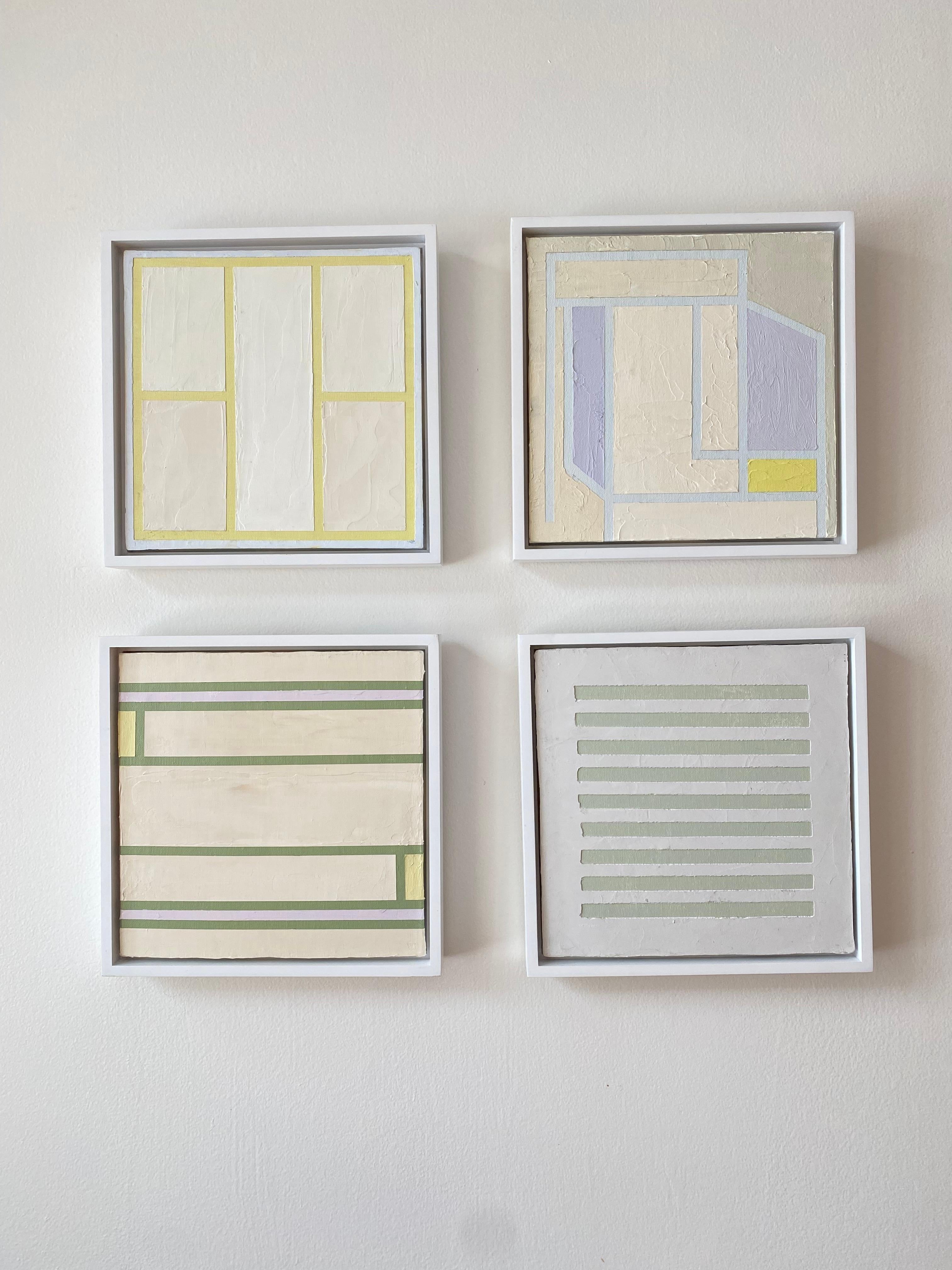 Contemporary 8x8 Architectural Abstract #4 by Lynnea Jean, Acrylic and Gesso For Sale