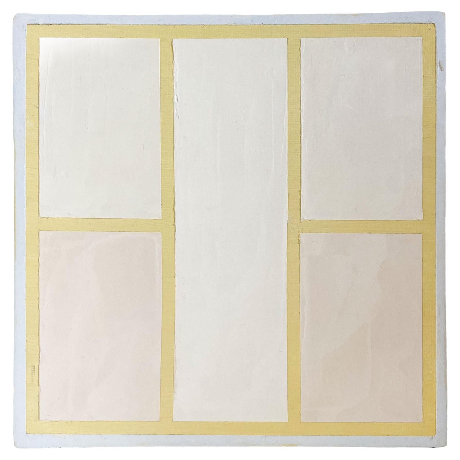 8x8 Architectural Abstract #4 by Lynnea Jean, Acrylic and Gesso For Sale