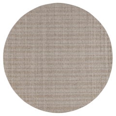 8'x8' Beaver Brown Salt and Pepper Effect Hand Loomed Natural Wool Round Rug