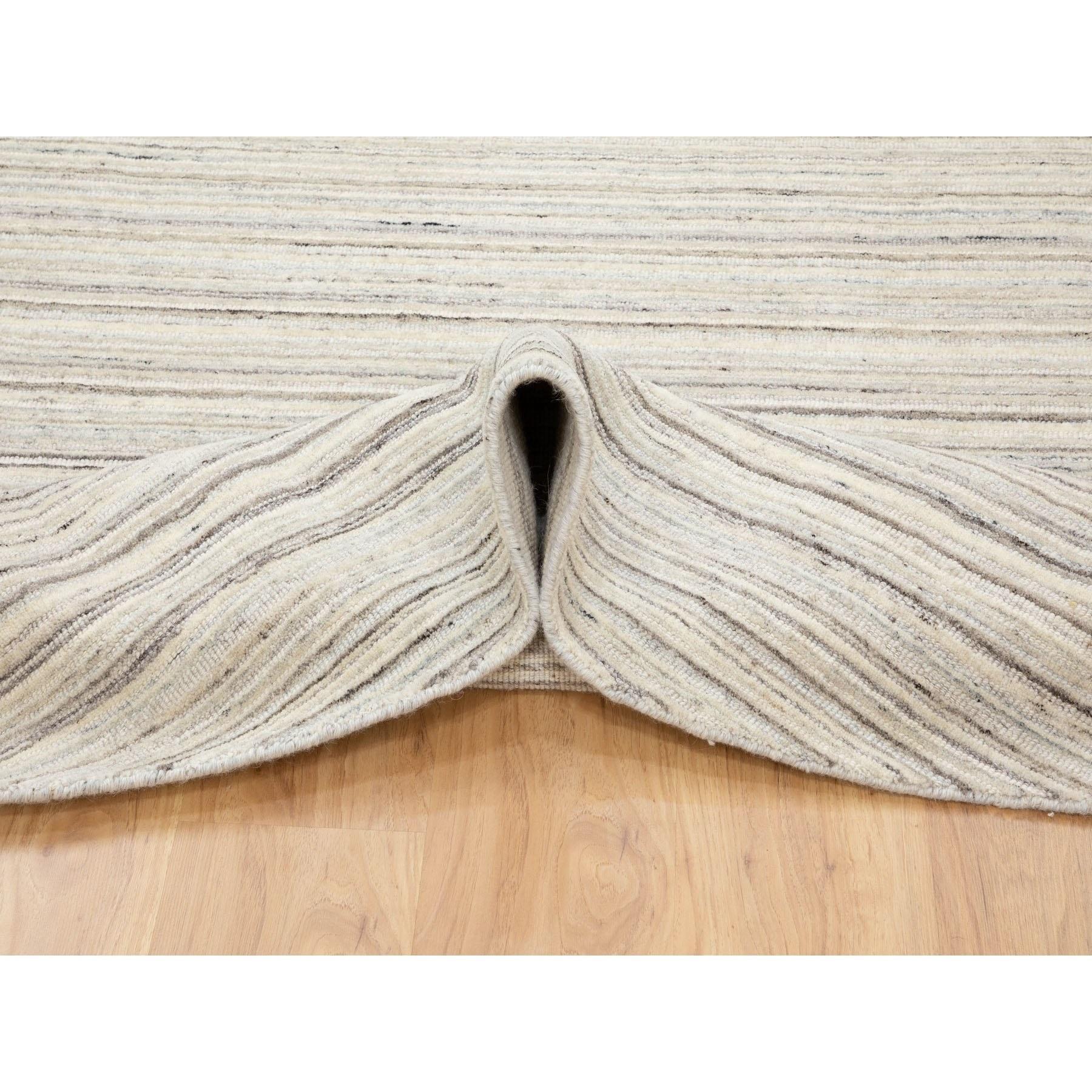 8'x8' Beige Hand Loomed Organic Wool Modern Oriental Rug In New Condition For Sale In Carlstadt, NJ