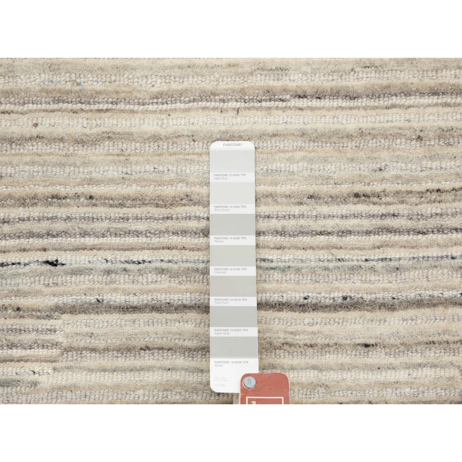 8'x8' Beige Hand Loomed Organic Wool Modern Oriental Rug For Sale 1