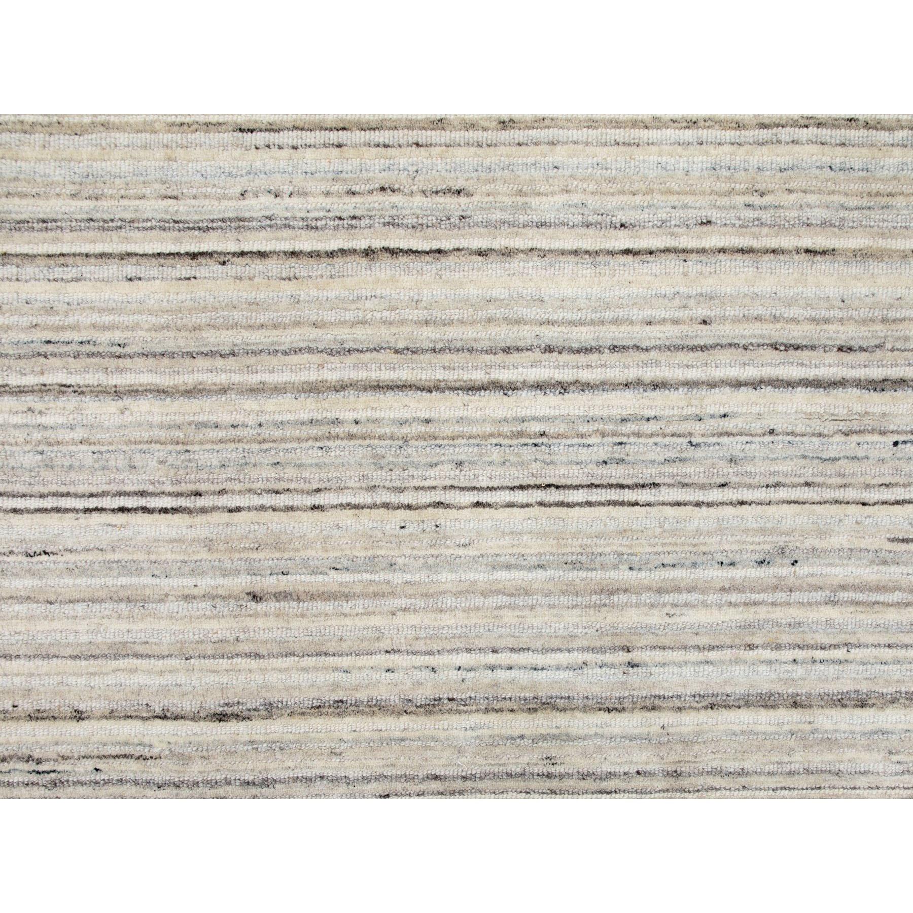 8'x8' Beige Hand Loomed Organic Wool Modern Oriental Rug For Sale 2