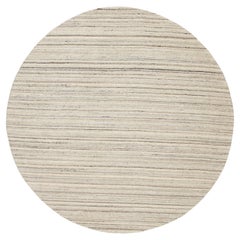 8'x8' Beige Hand Loomed Organic Wool Modern Oriental Rug